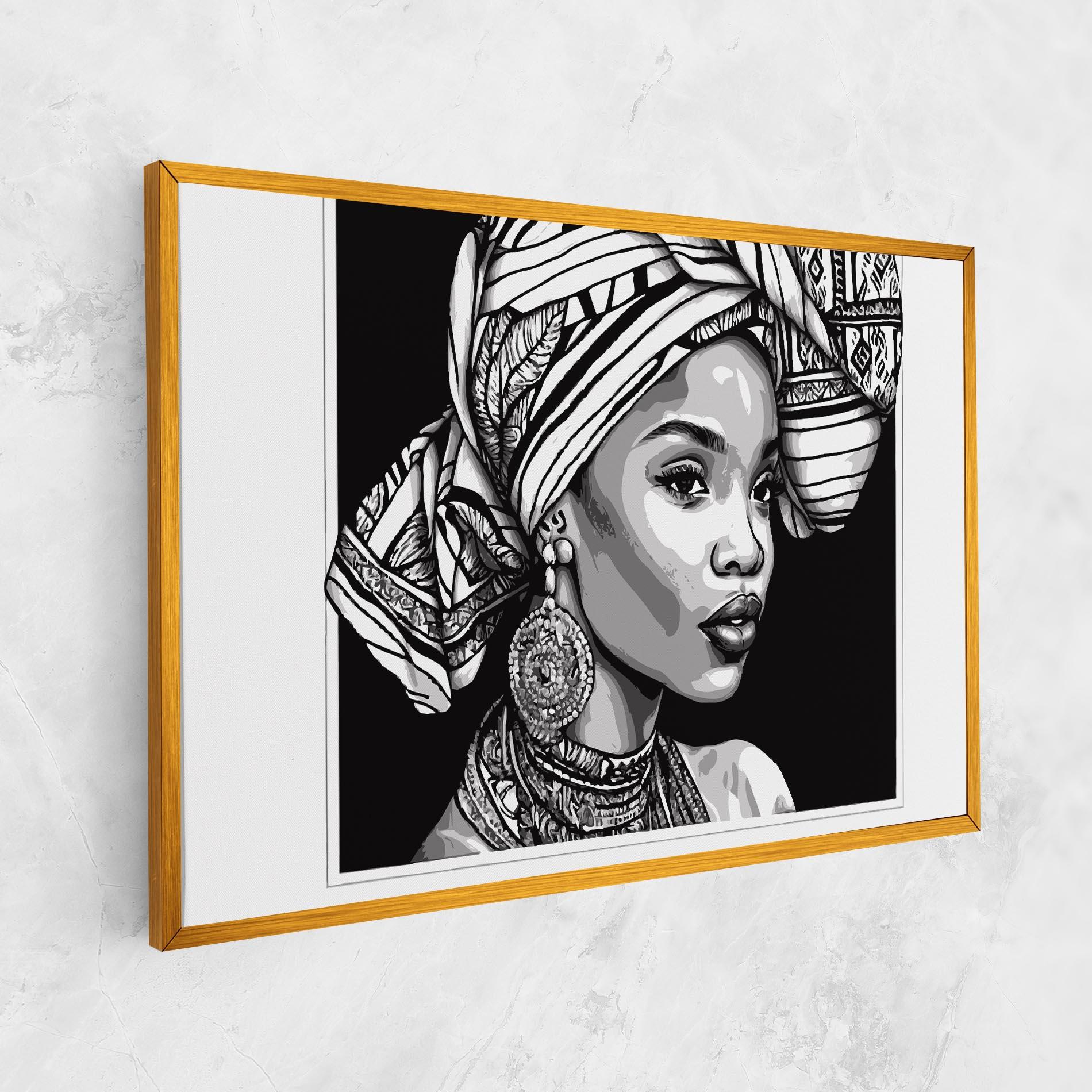 Leinwandbild Beautiful African Lady mockup 1