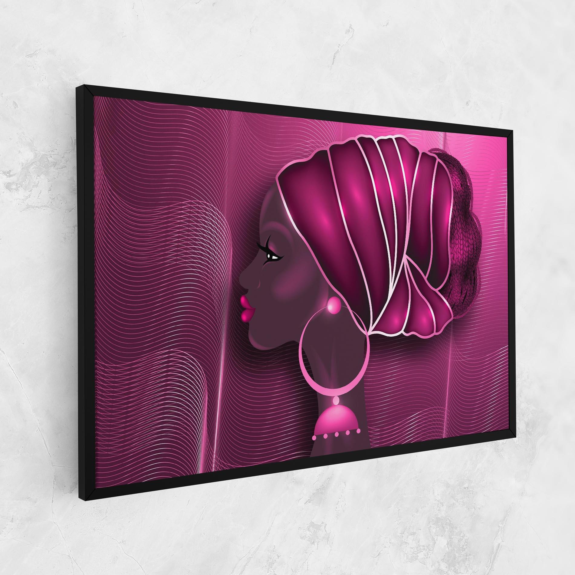 Leinwandbild African Pink Woman mockup 1