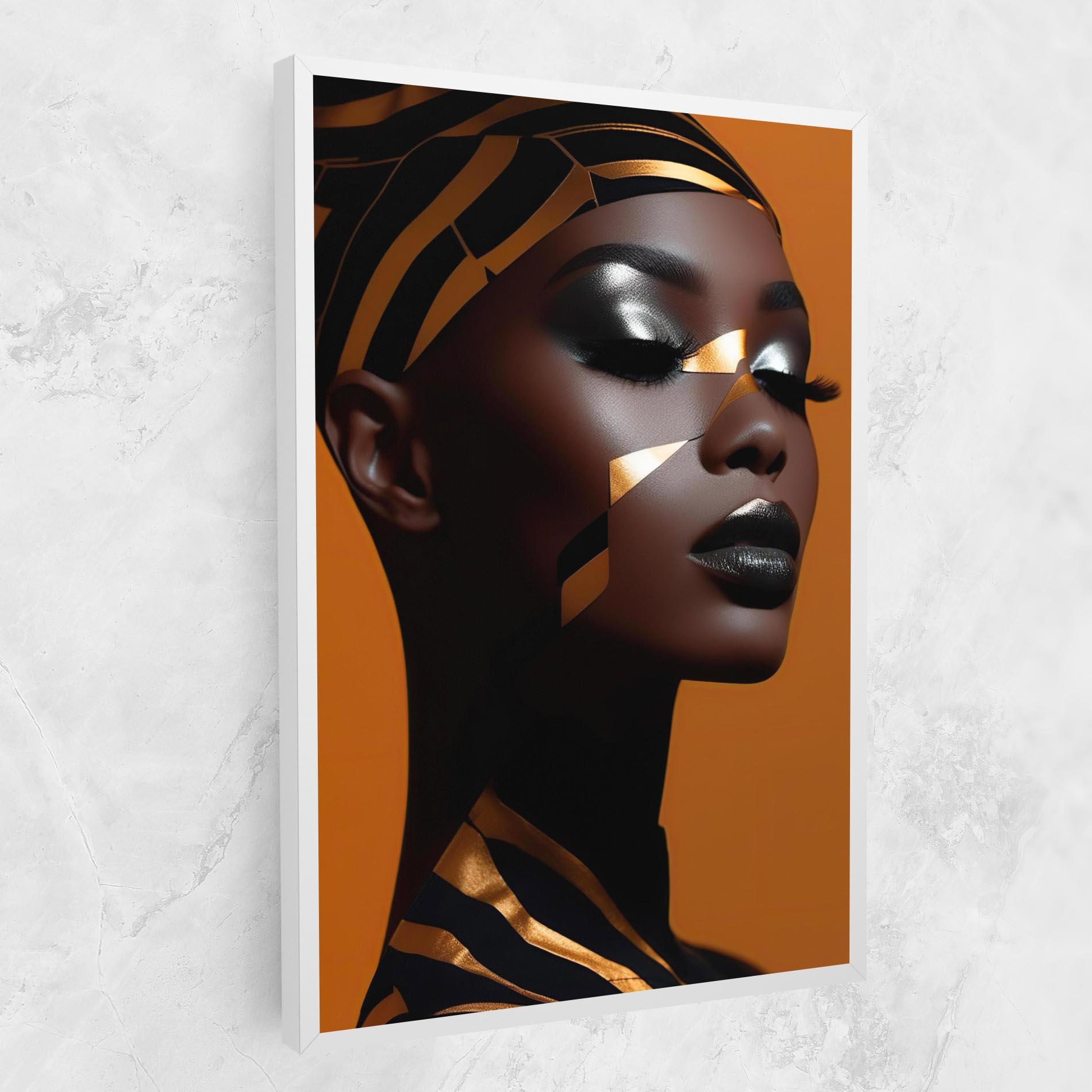 Leinwandbild African Woman On Orange mockup 1