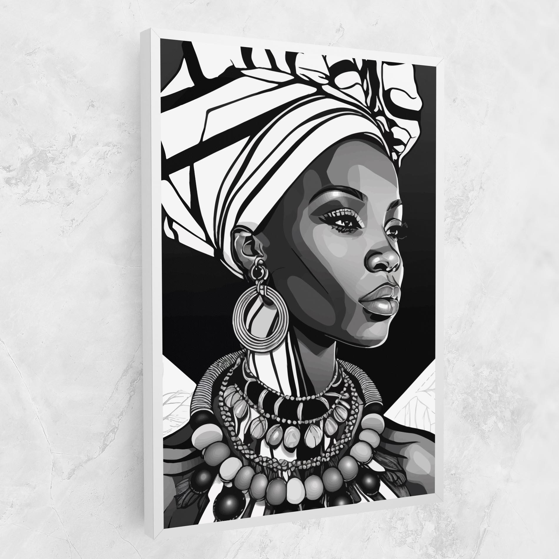 Leinwandbild Black White African mockup 1