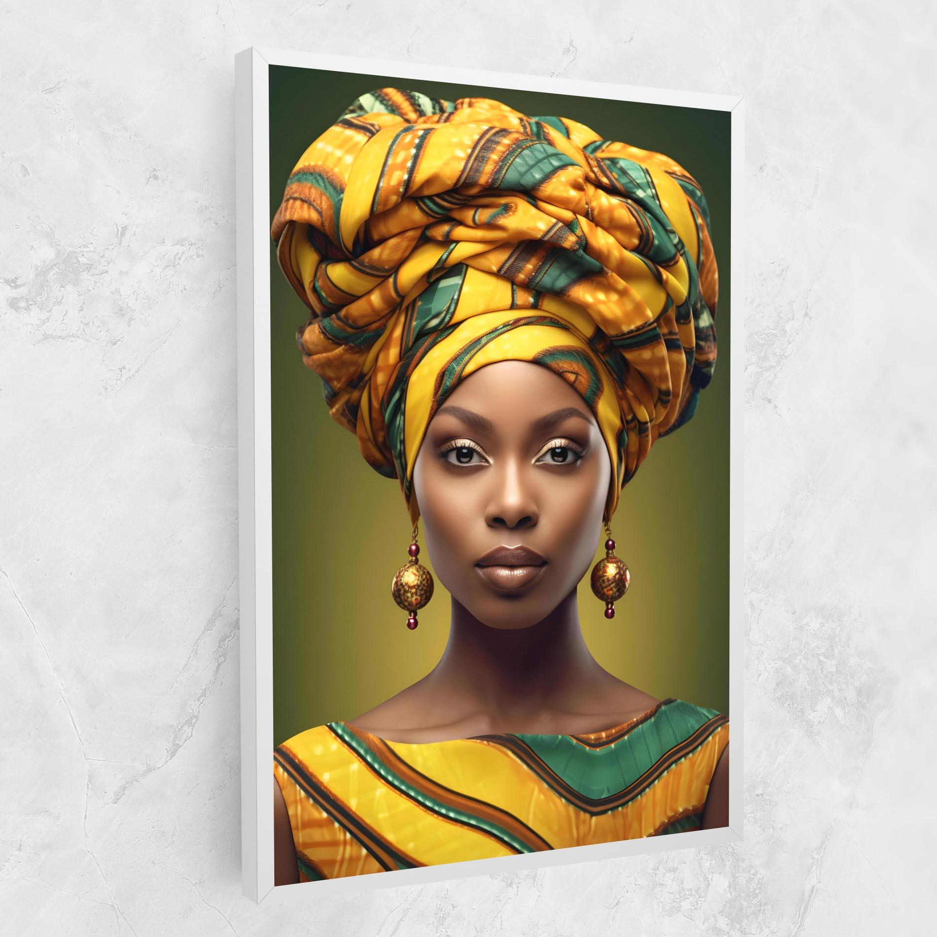 Leinwandbild Yellow Scarf Woman mockup 1