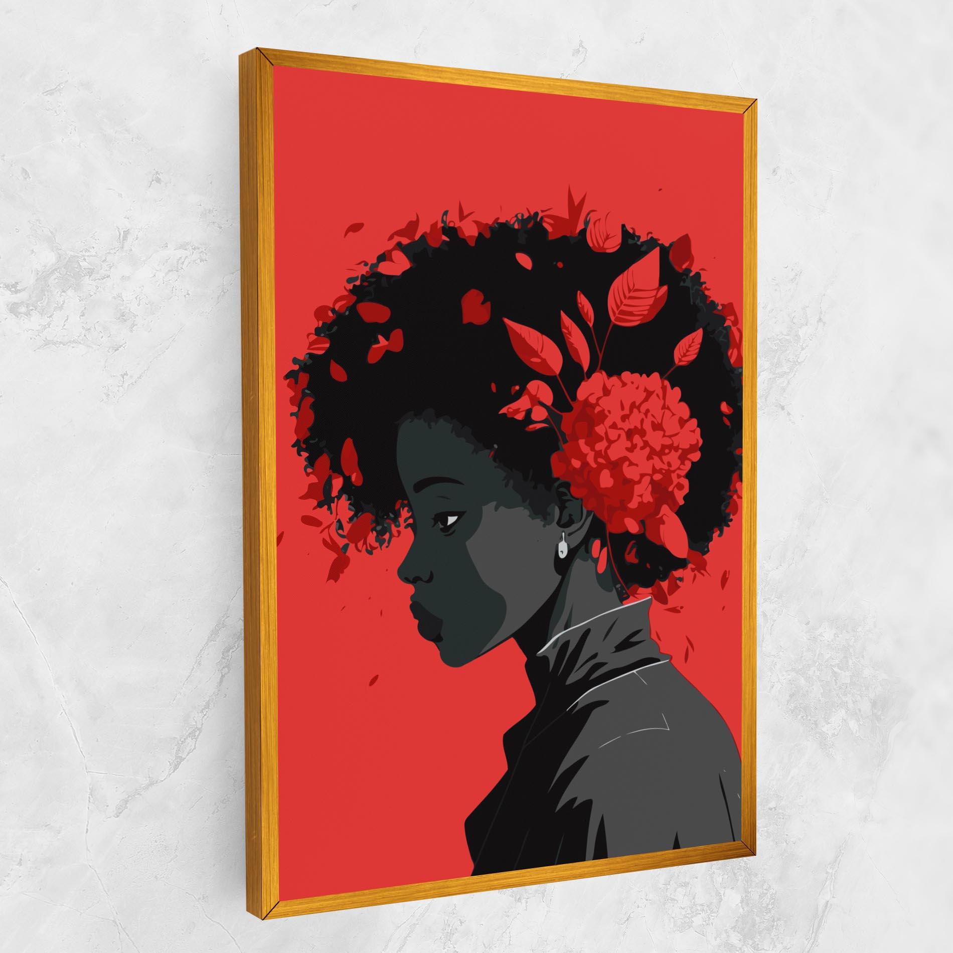 Leinwandbild African Red Flower mockup 1