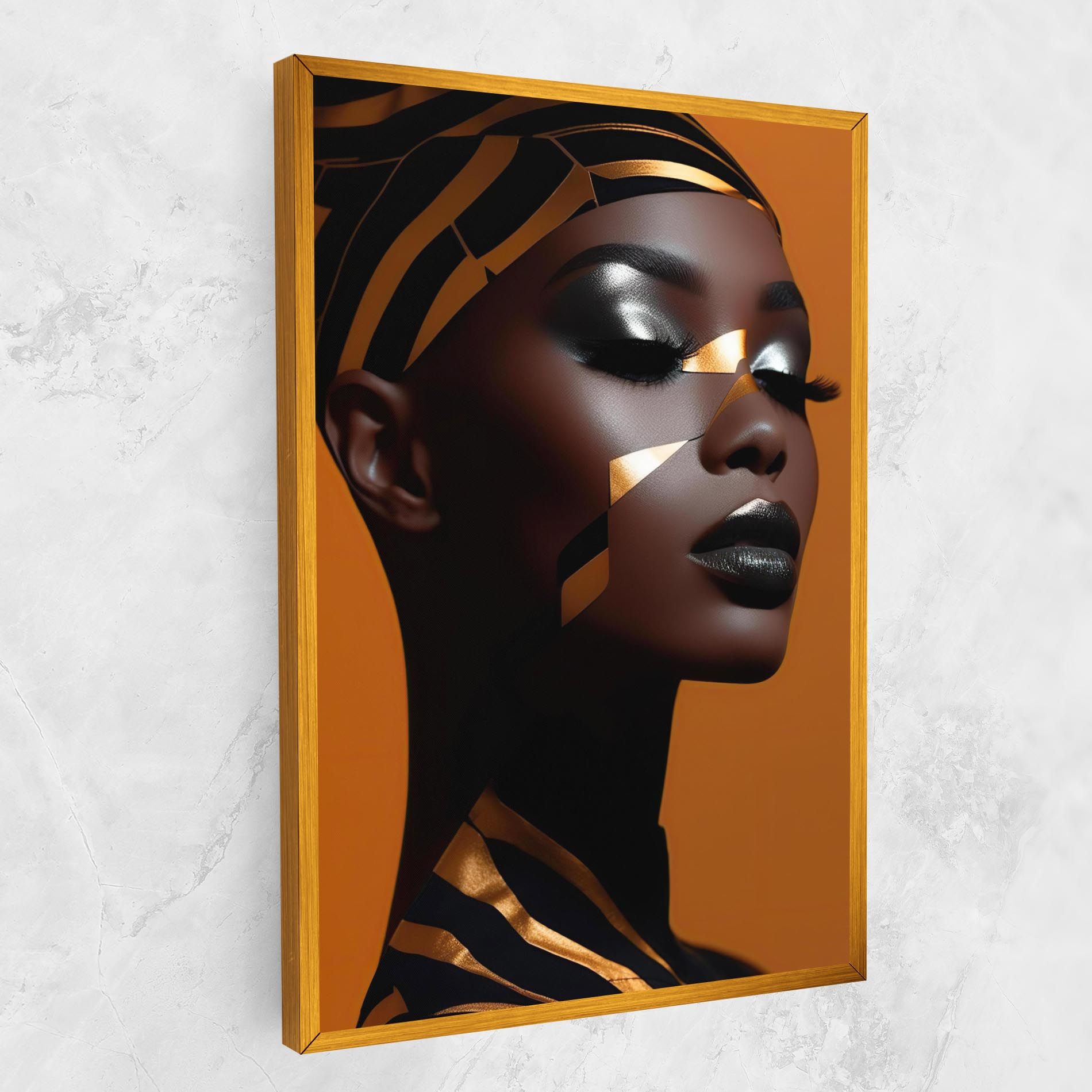 African Woman On Orange mockup 1
