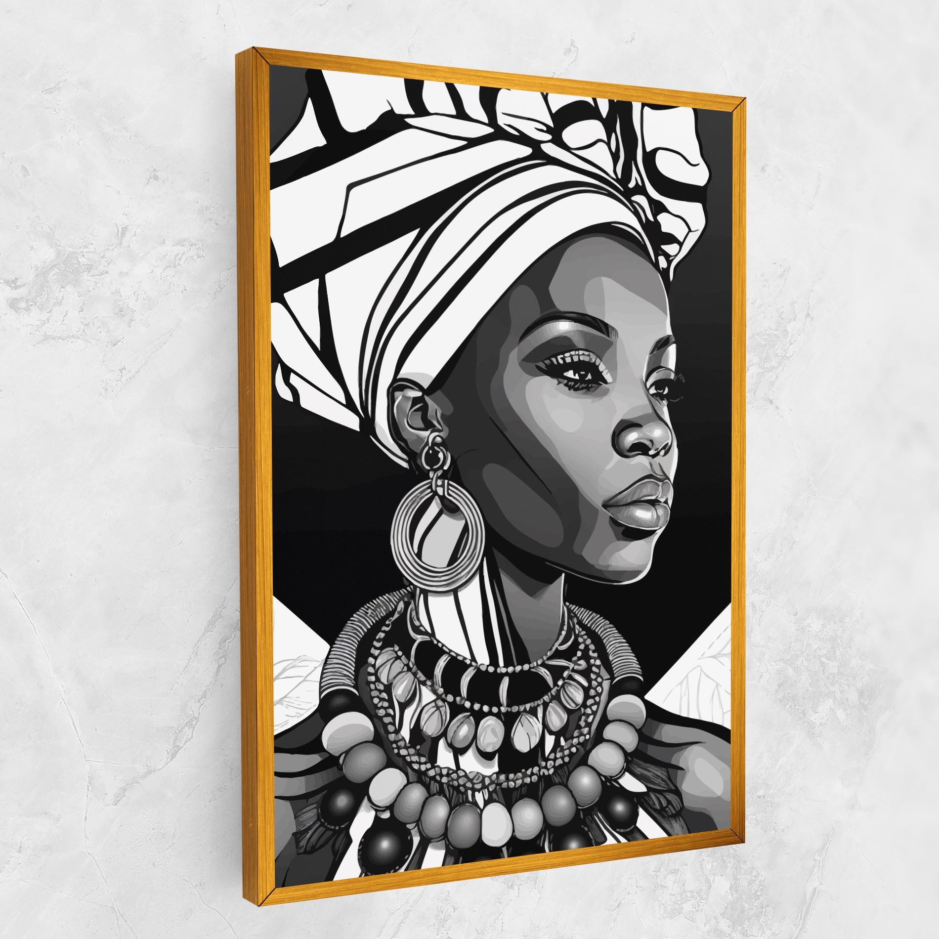 Leinwandbild Black White African mockup 1