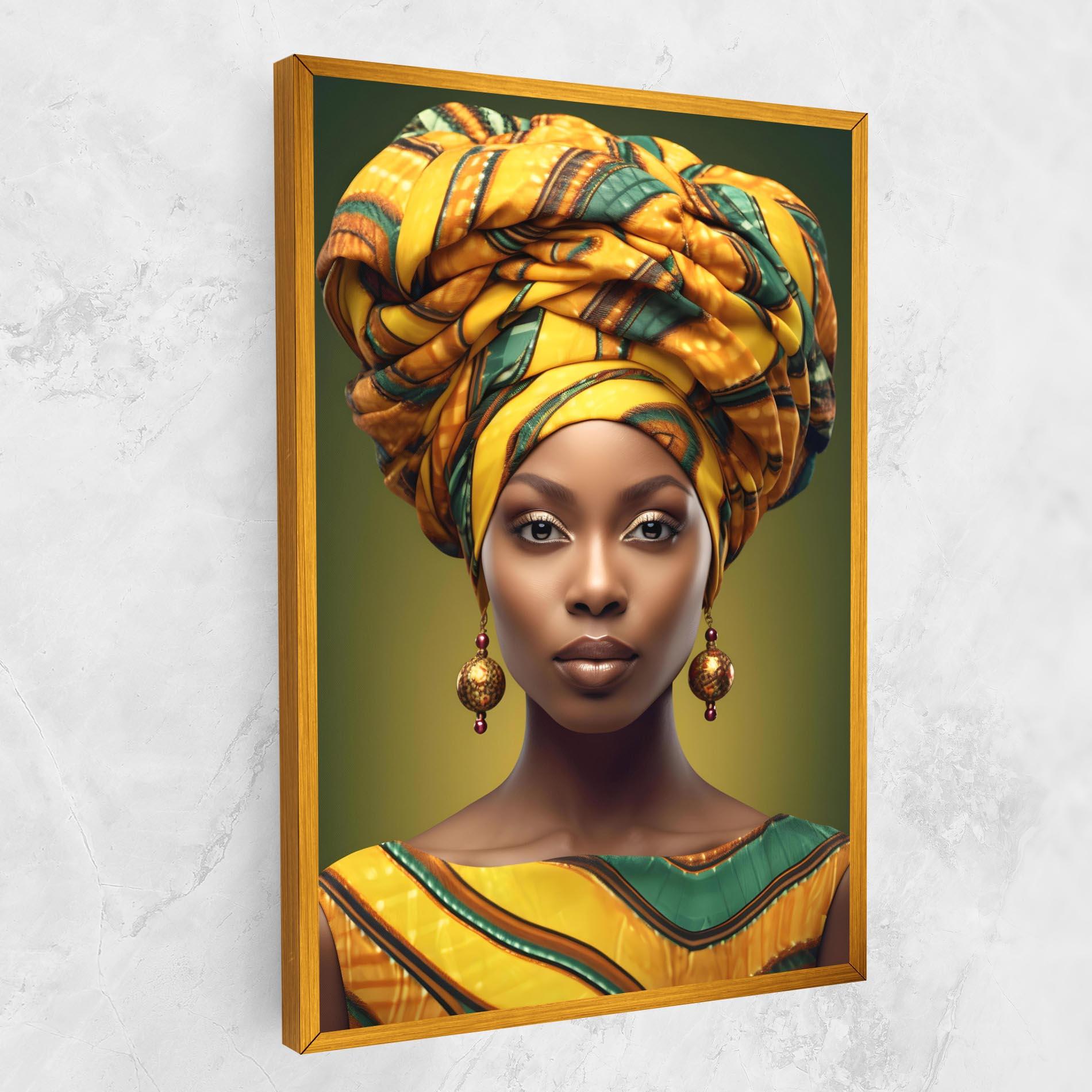 Leinwandbild Yellow Scarf Woman mockup 1