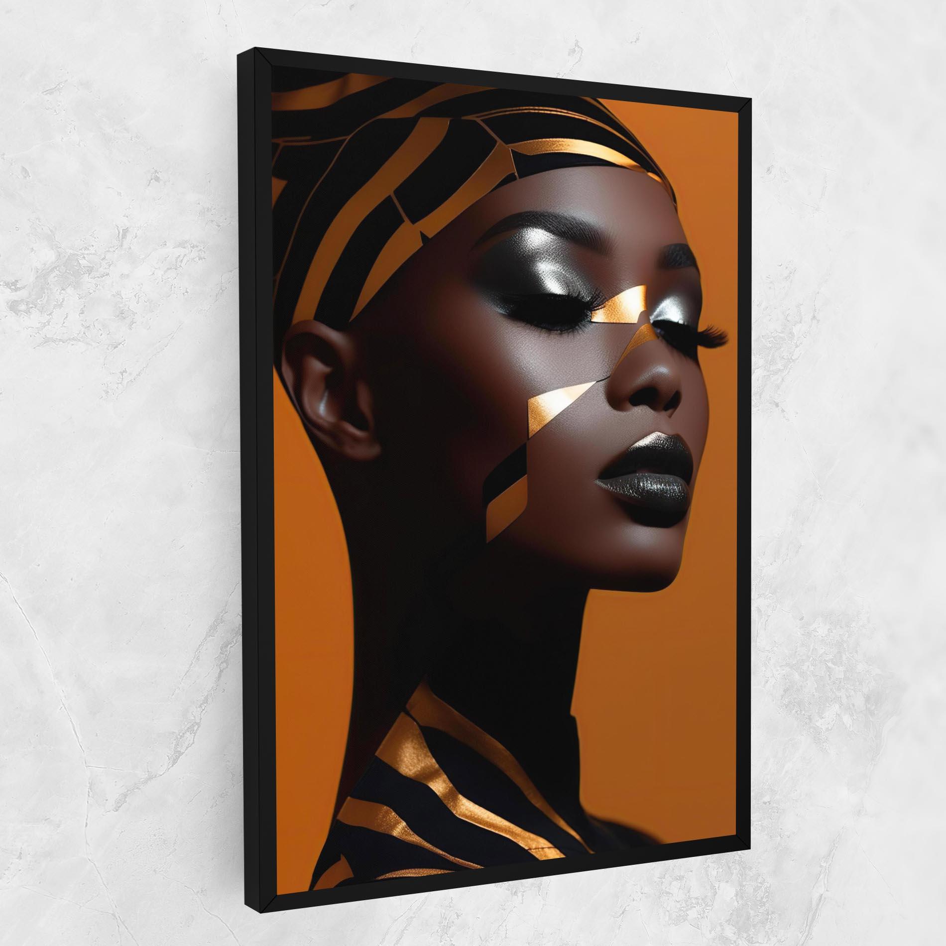 Leinwandbild African Woman On Orange mockup 1