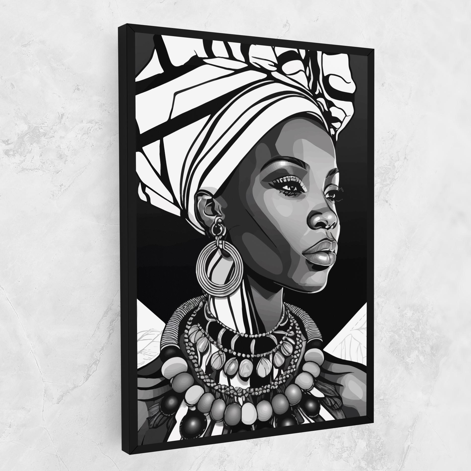 Leinwandbild Black White African mockup 1