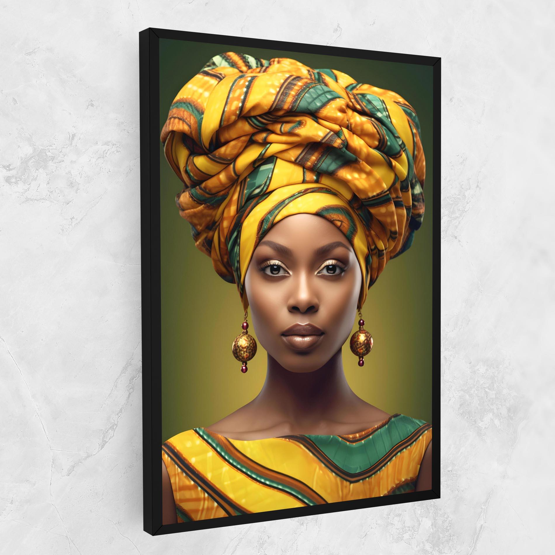 Leinwandbild Yellow Scarf Woman mockup 1