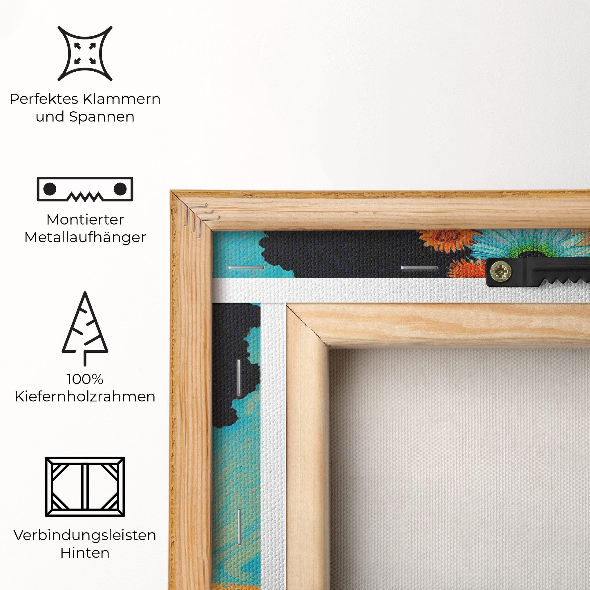 Leinwandbild Portrait With Flowers mockup 5