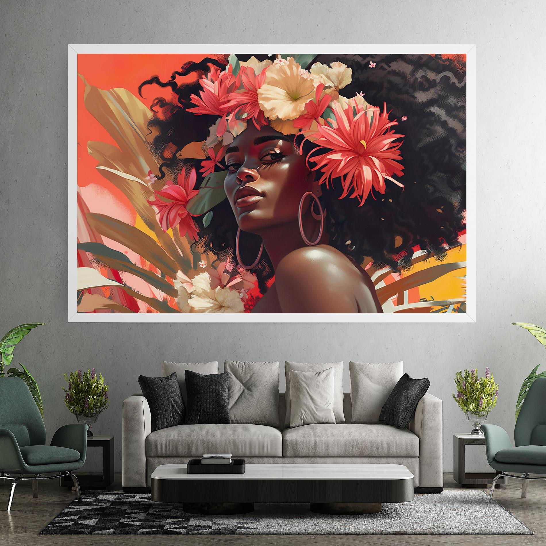 Leinwandbild African Flower Woman mockup 7