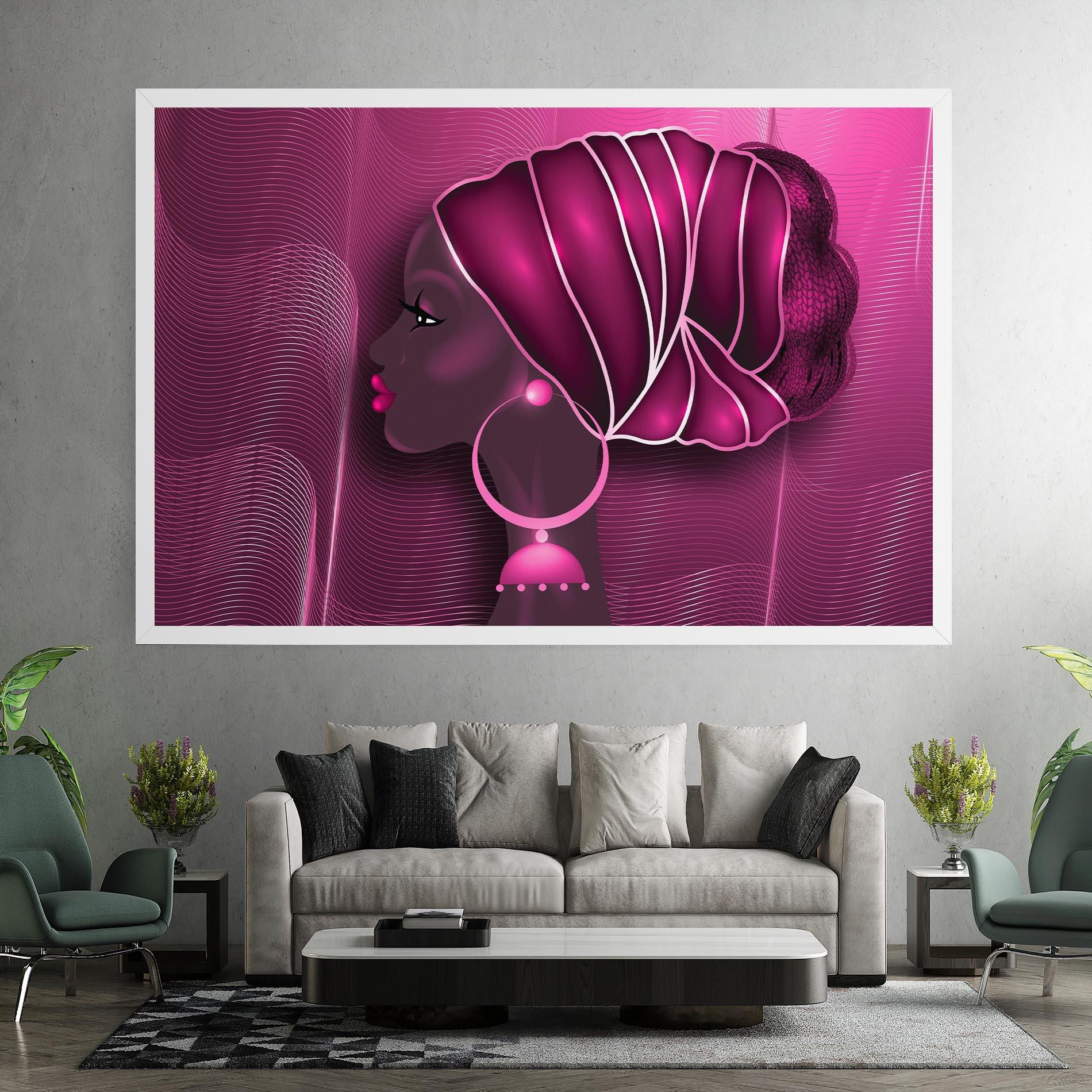 Leinwandbild African Pink Woman mockup 7