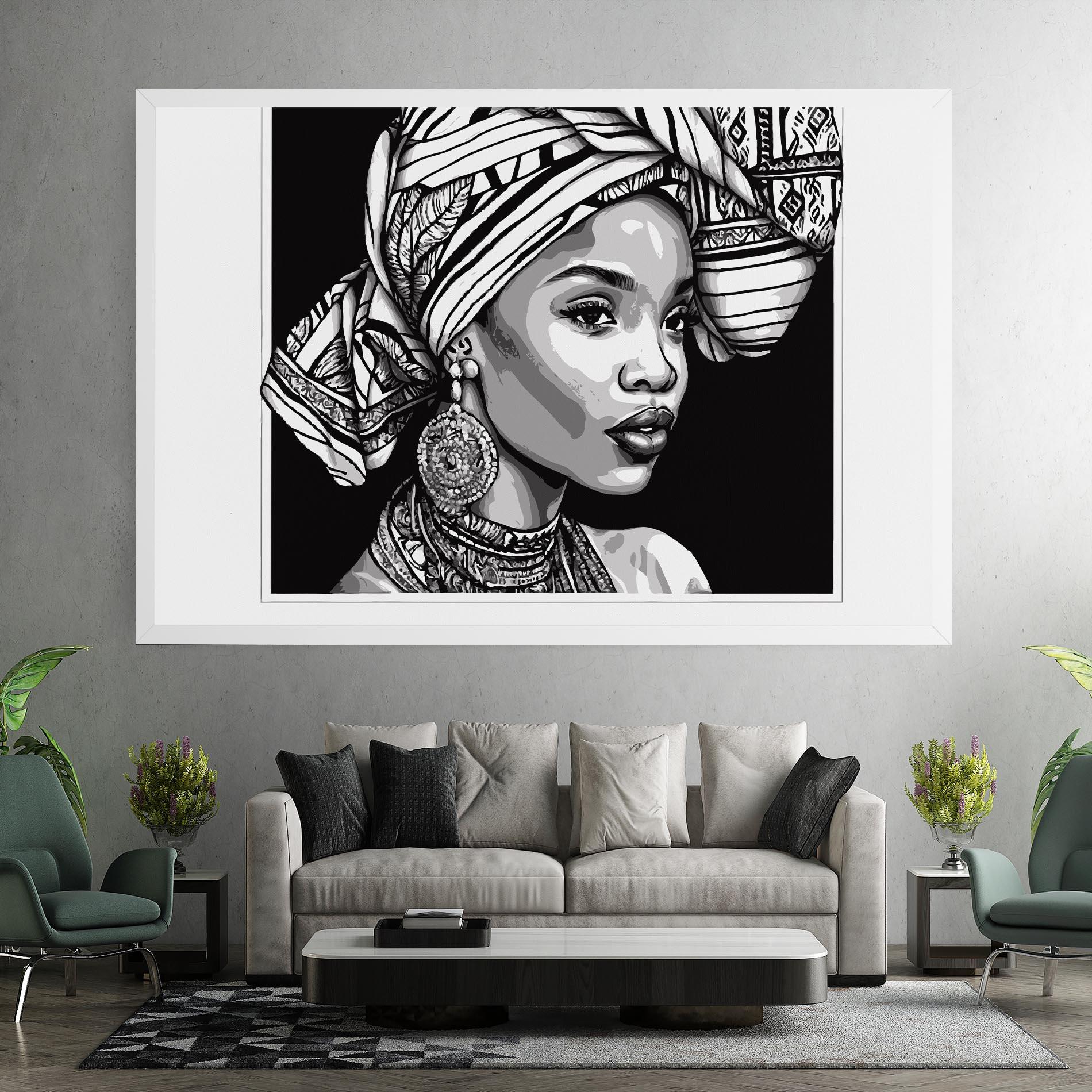 Leinwandbild Beautiful African Lady mockup 7
