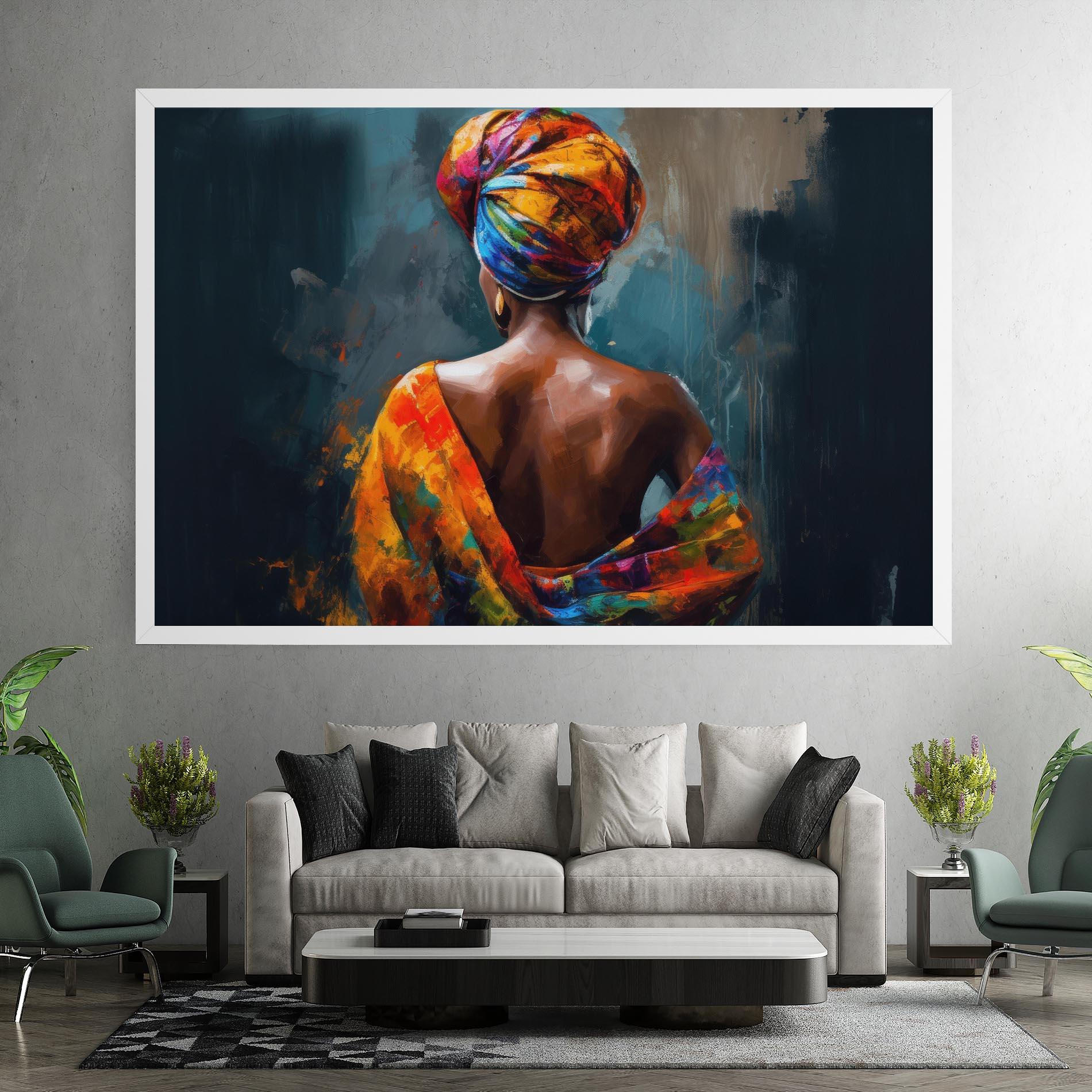 Leinwandbild Colorful Turban Woman mockup 7