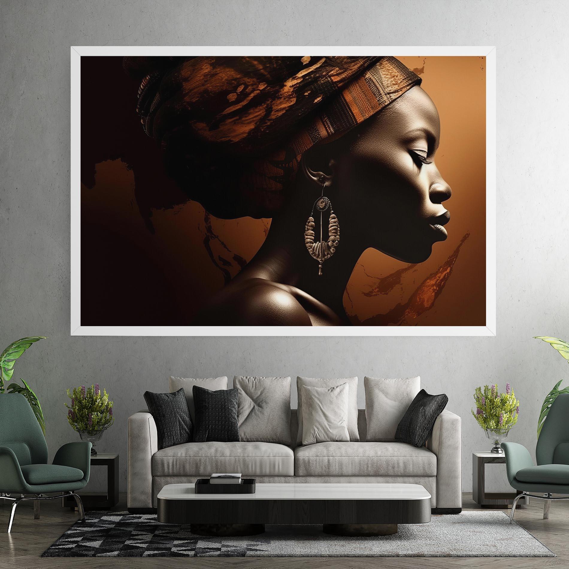 Leinwandbild Interesting African Earrings mockup 7