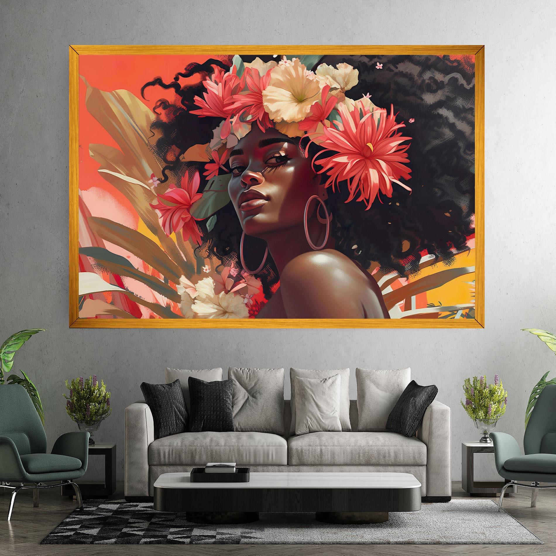 Leinwandbild African Flower Woman mockup 7