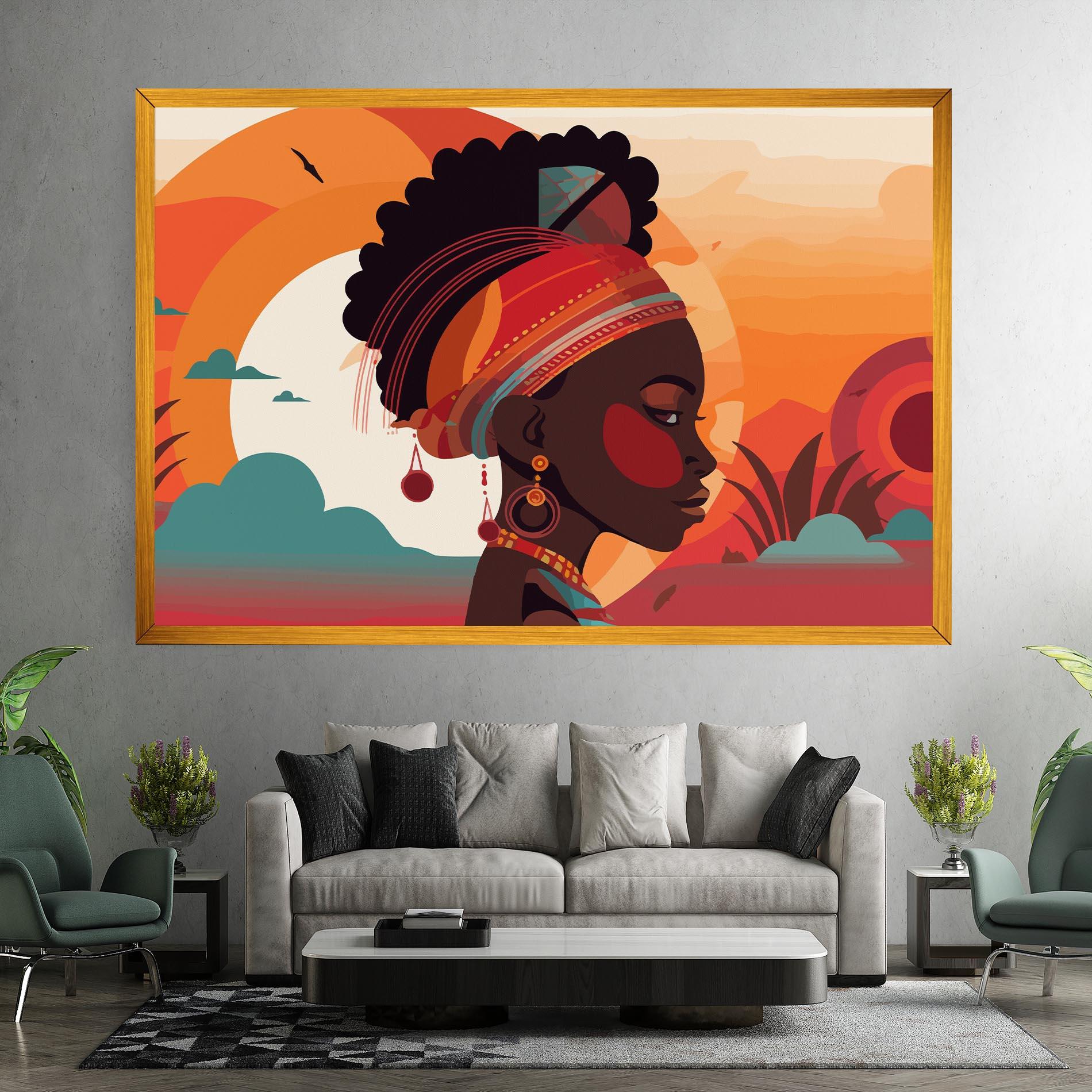 Leinwandbild African Lady Art mockup 7
