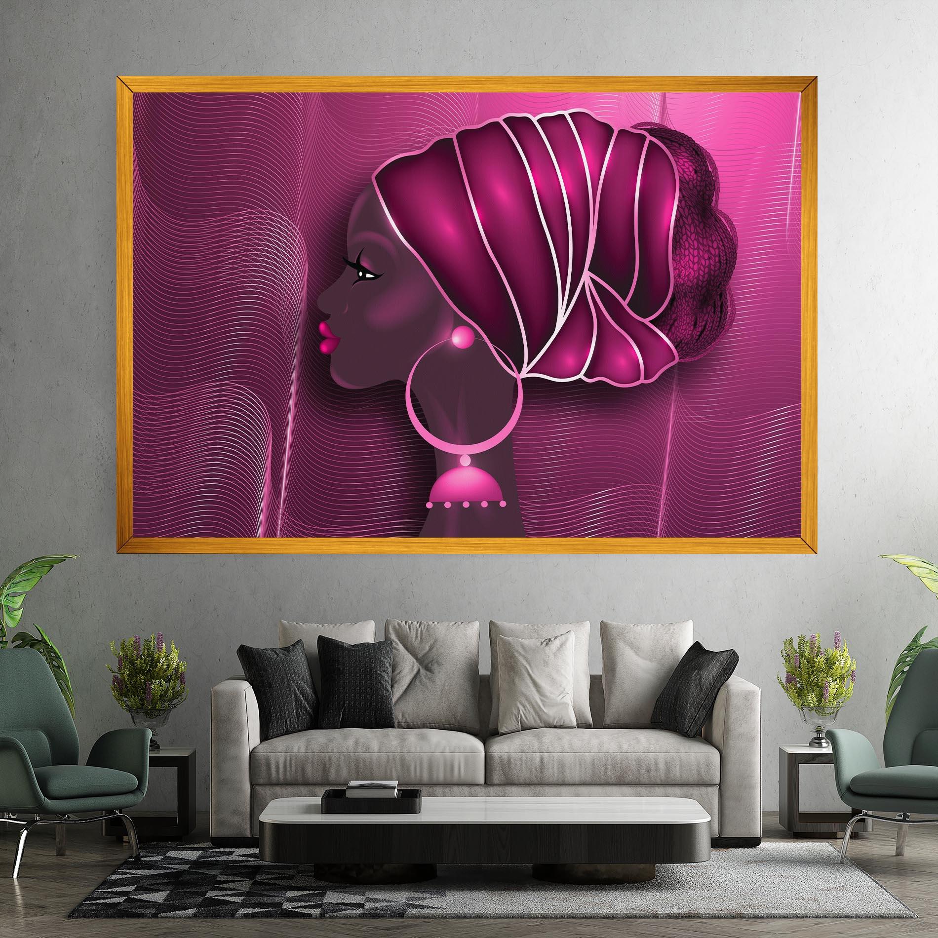 Leinwandbild African Pink Woman mockup 7