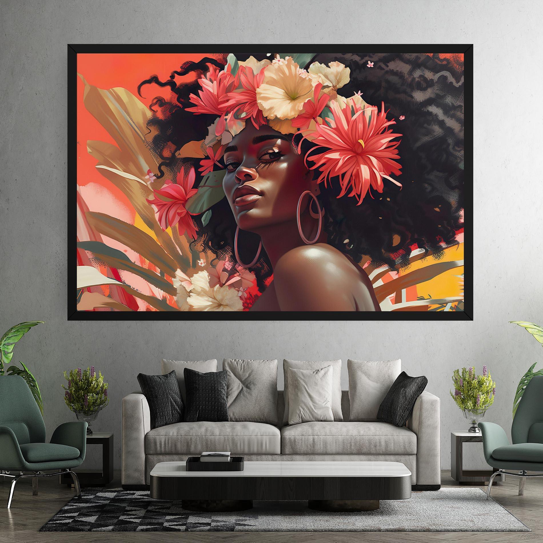 Leinwandbild African Flower Woman mockup 7
