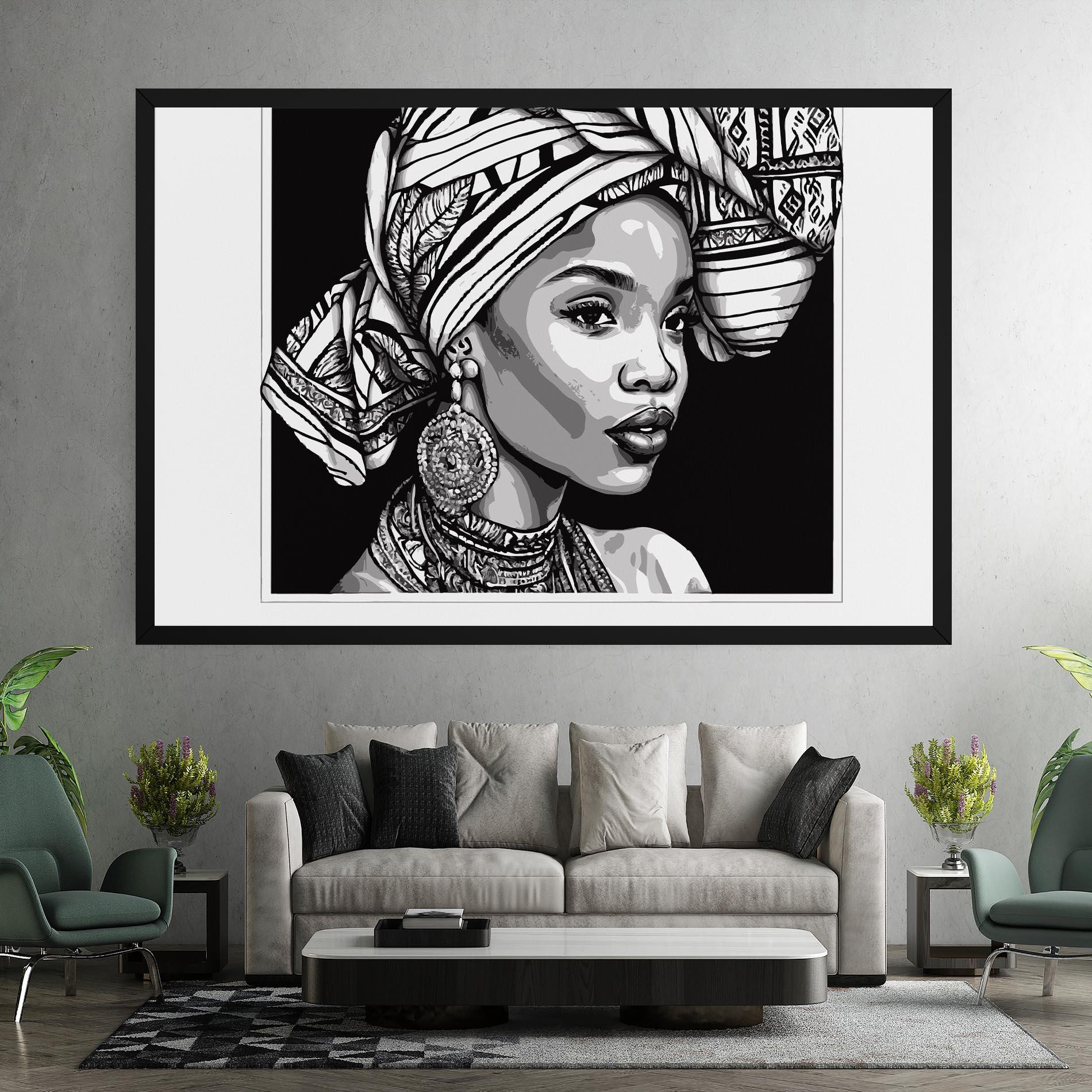 Leinwandbild Beautiful African Lady mockup 7