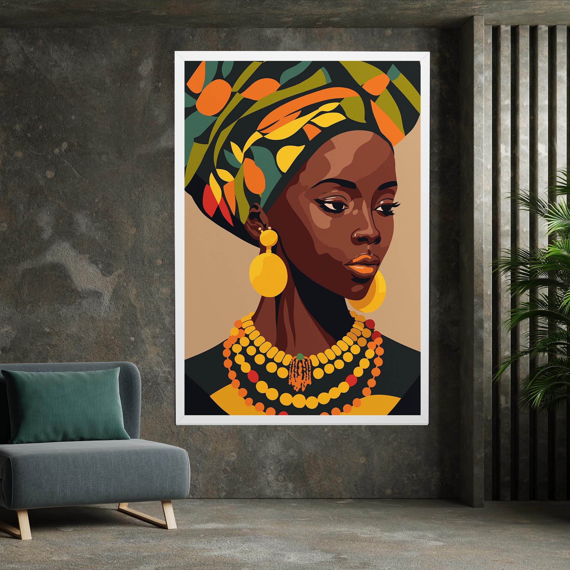 Leinwandbild African Earrings mockup 7