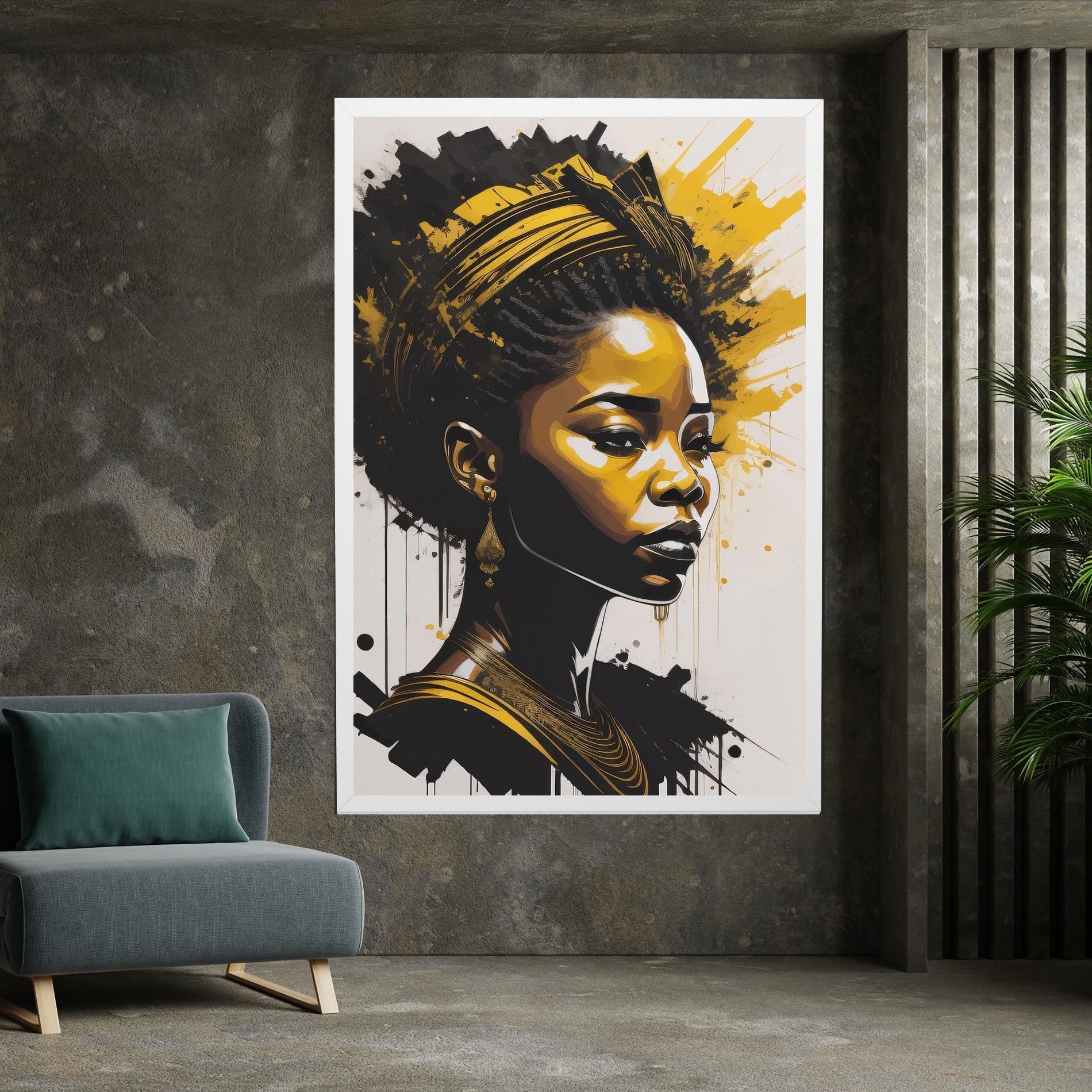 Gold African Woman mockup 7
