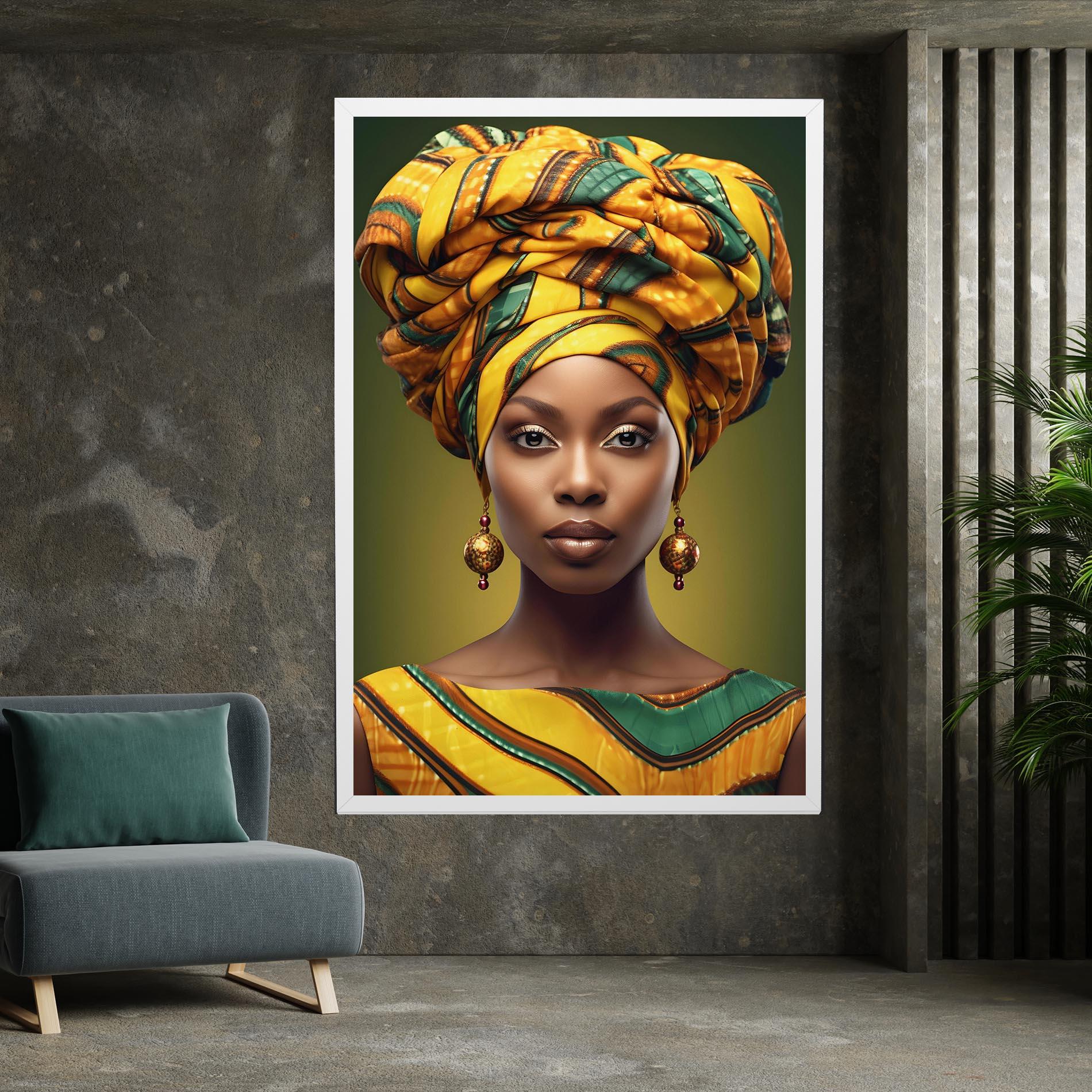 Leinwandbild Yellow Scarf Woman mockup 7