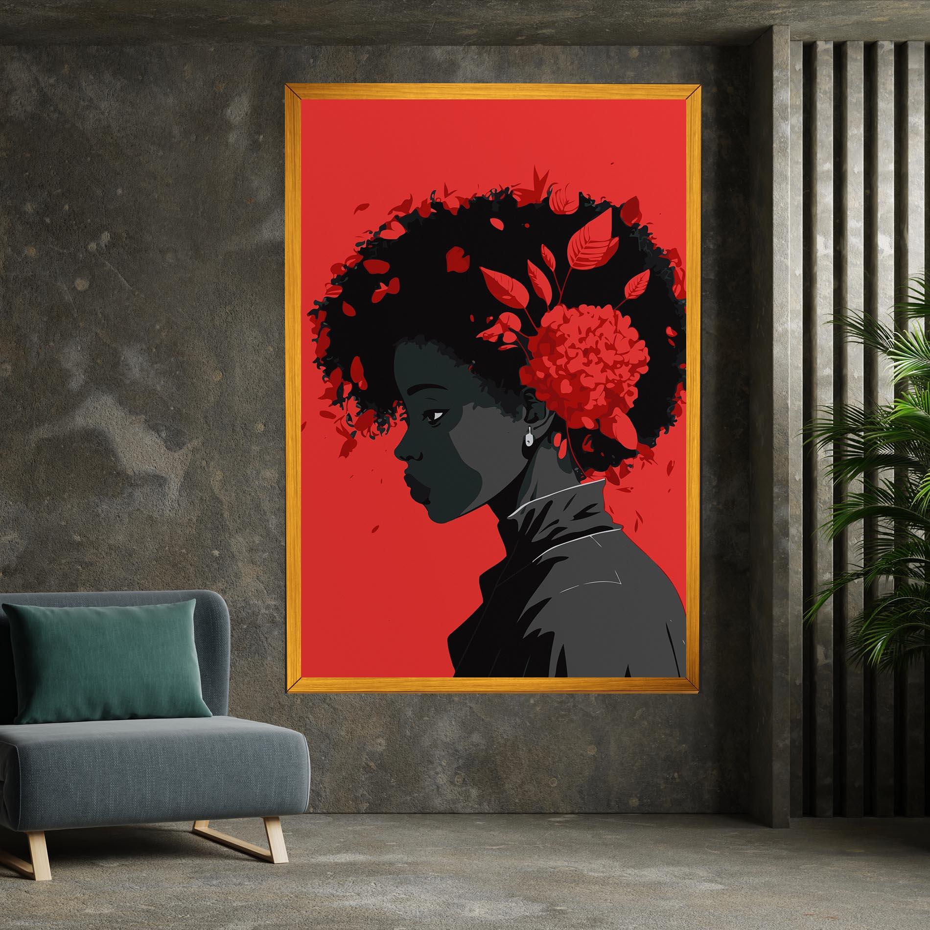 Leinwandbild African Red Flower mockup 7