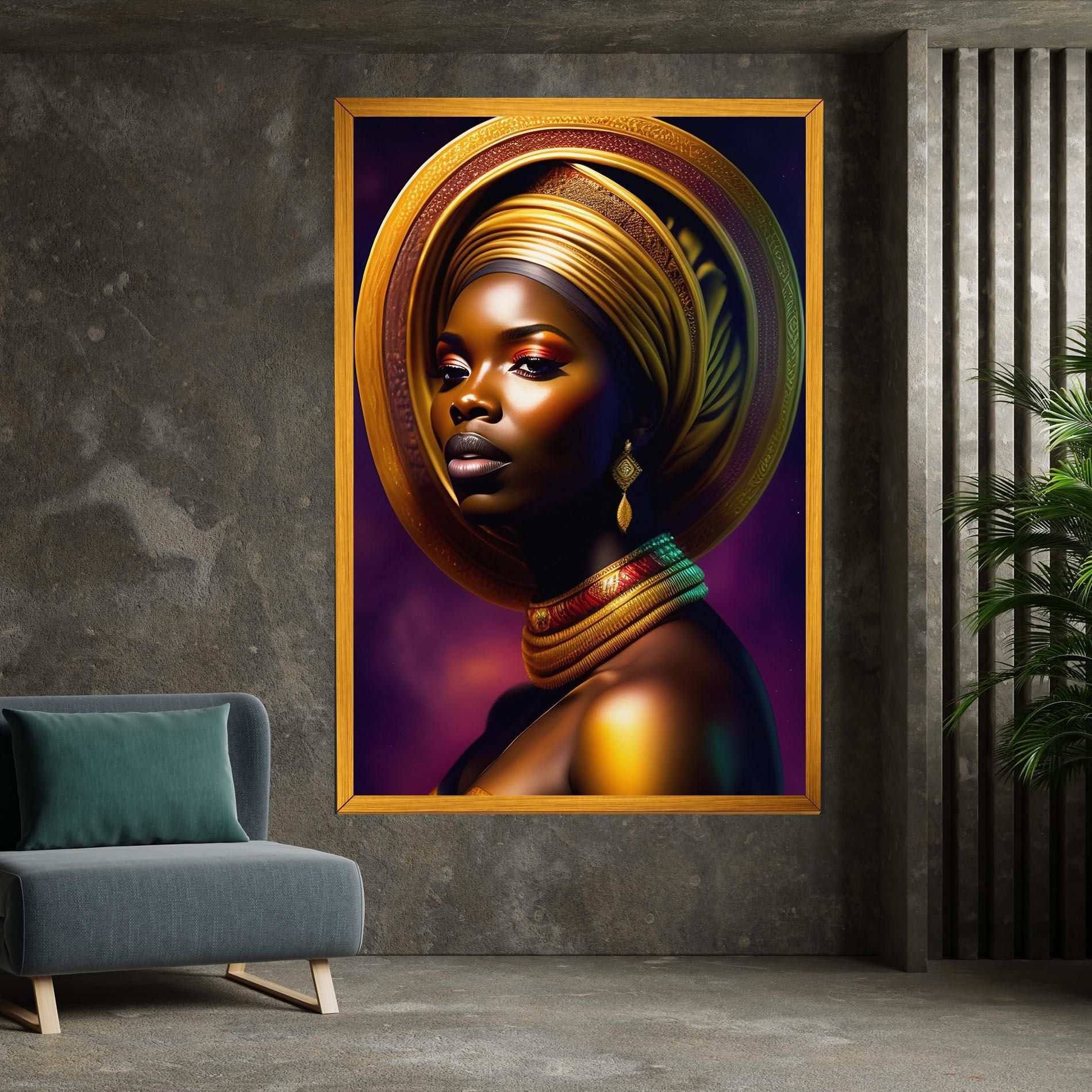 Leinwandbild Golden Crown Woman mockup 7