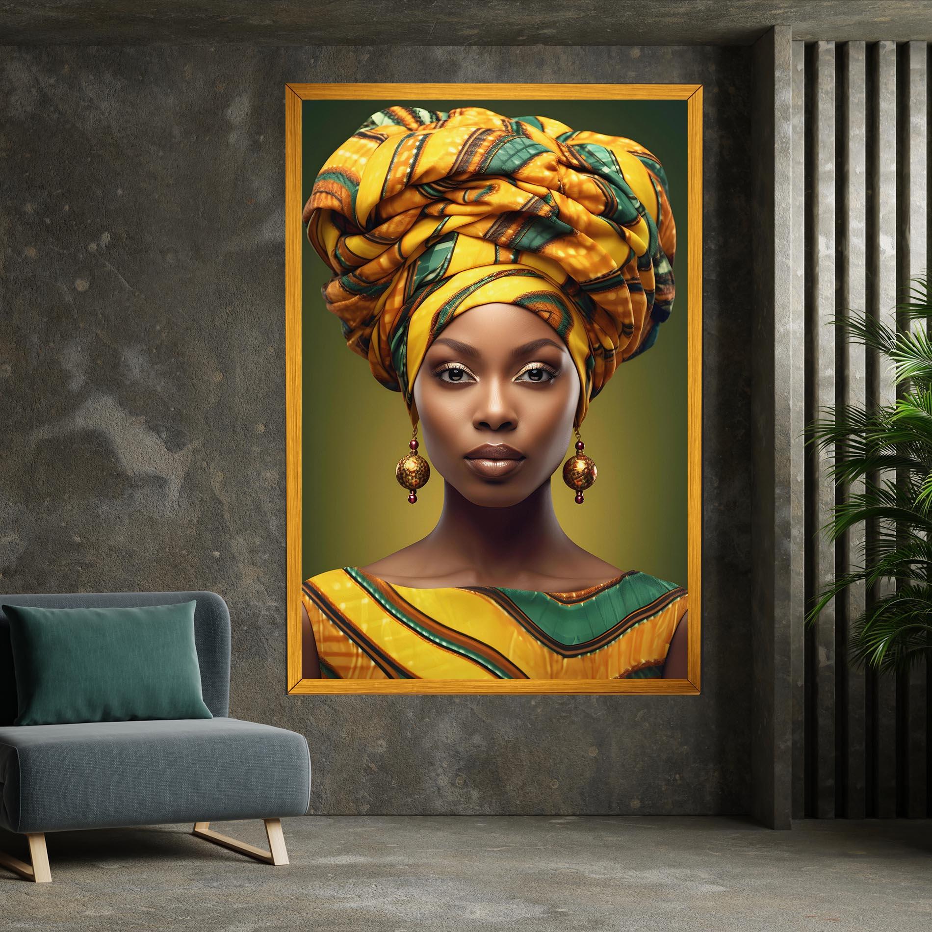 Leinwandbild Yellow Scarf Woman mockup 7