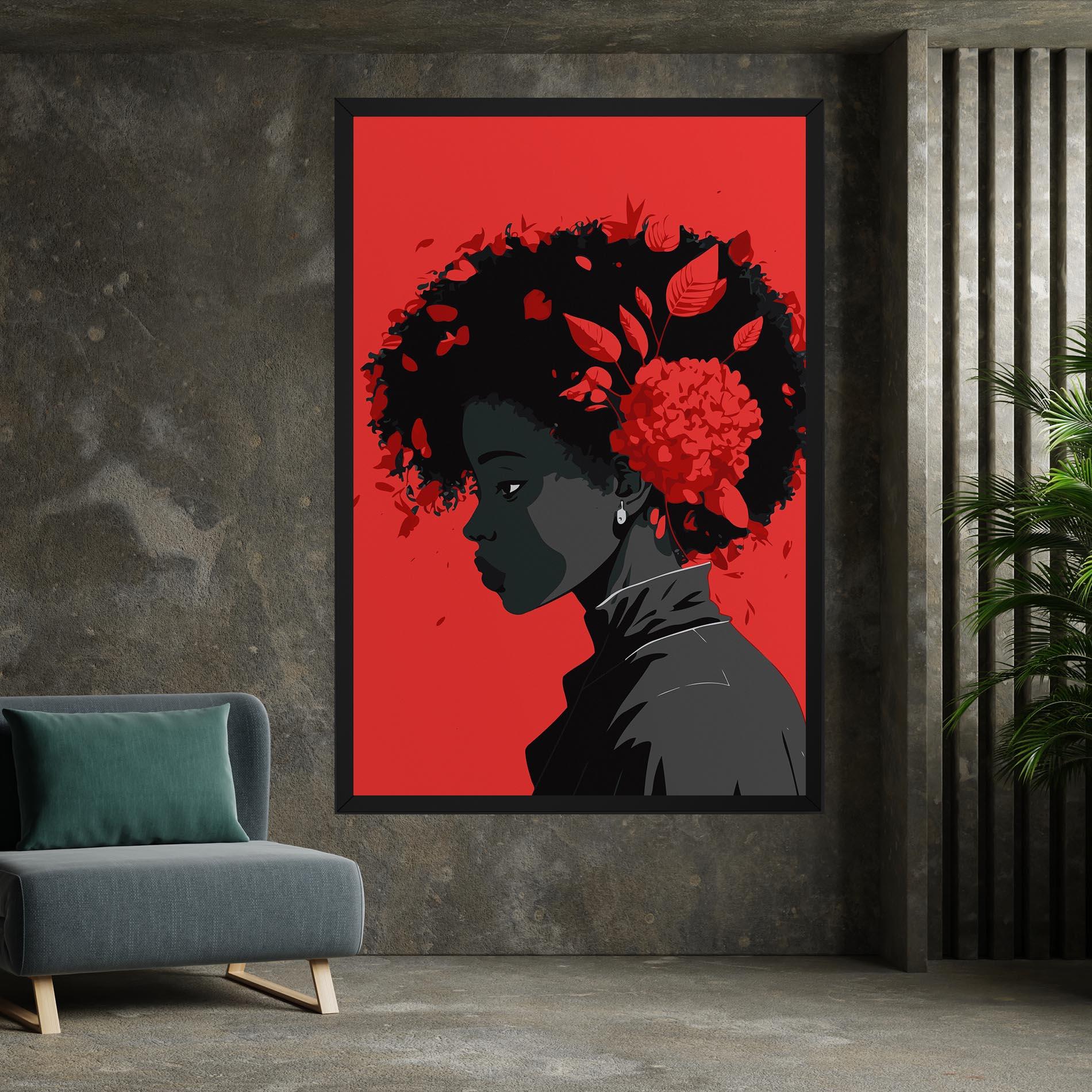 Leinwandbild African Red Flower mockup 7