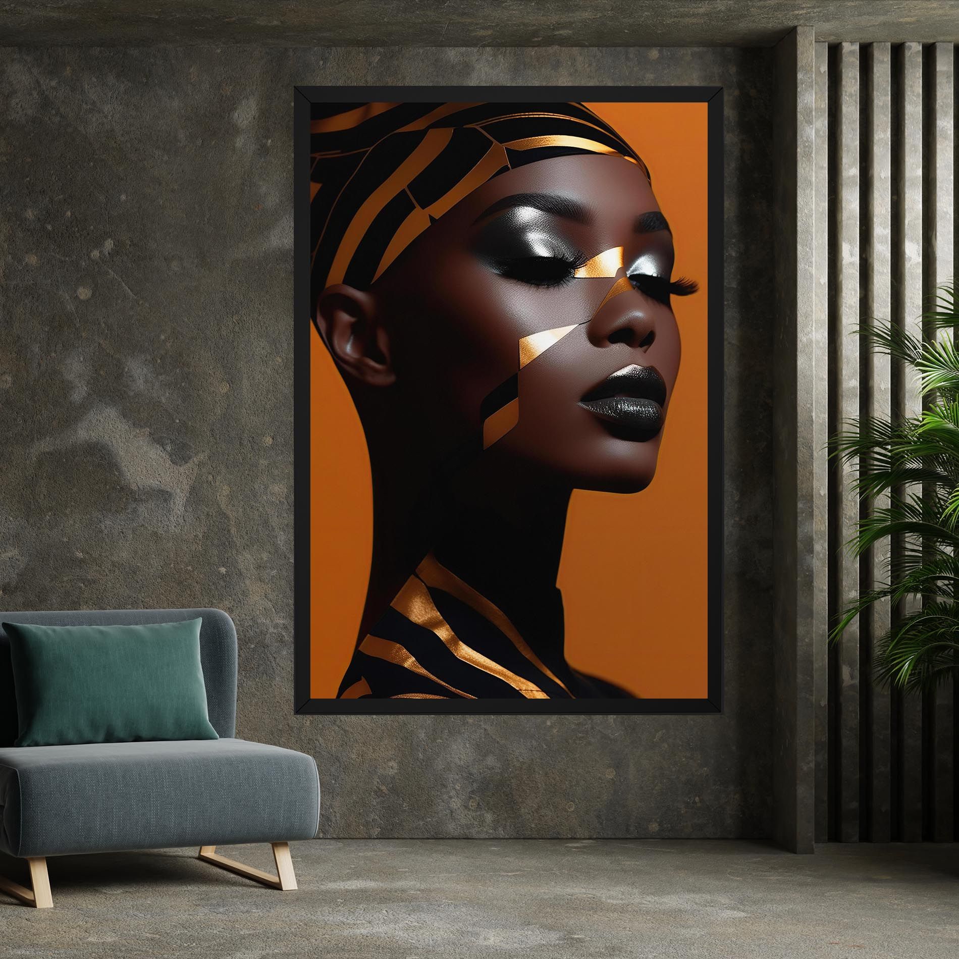 African Woman On Orange mockup 7