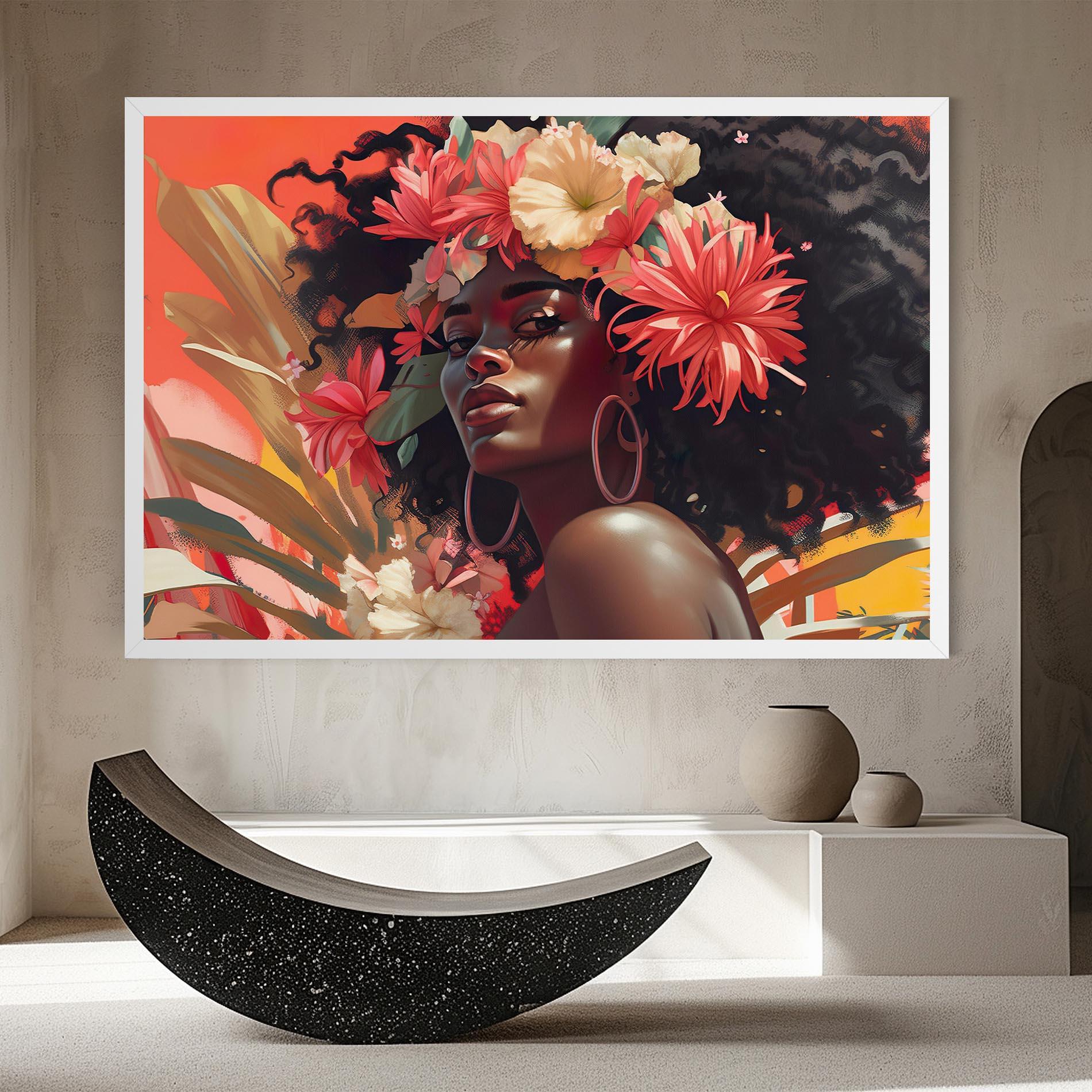 Leinwandbild African Flower Woman mockup 8