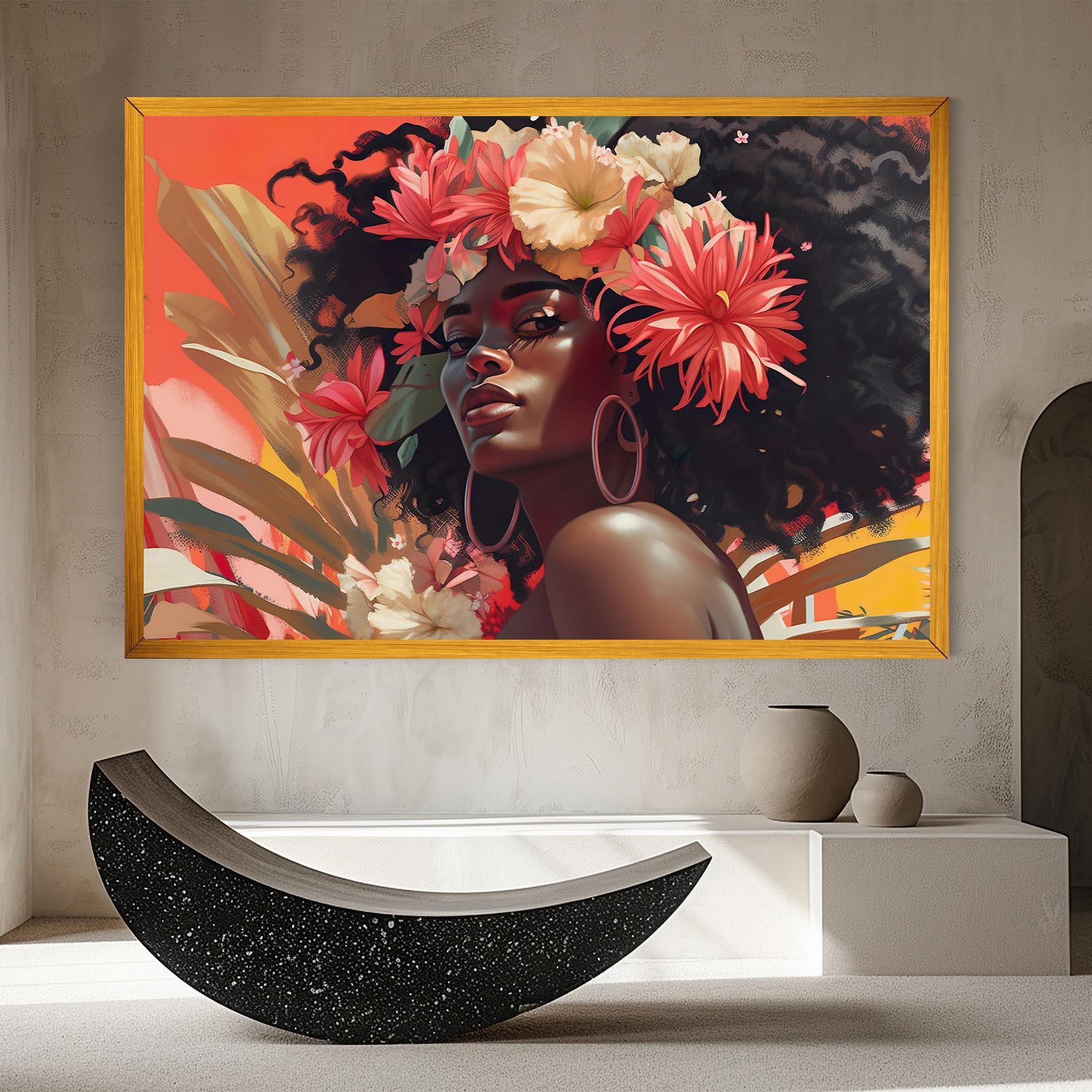 Leinwandbild African Flower Woman mockup 8
