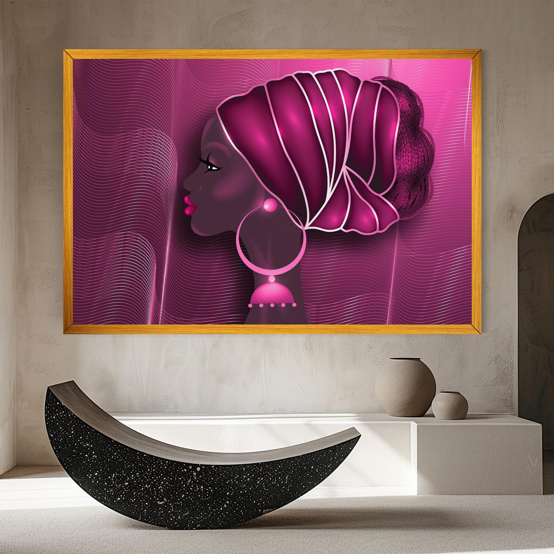 Leinwandbild African Pink Woman mockup 8