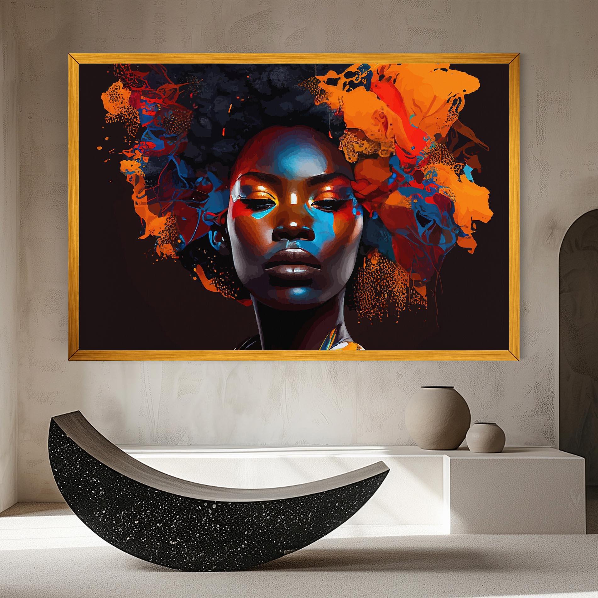 Leinwandbild Africat Yellow Hair mockup 8