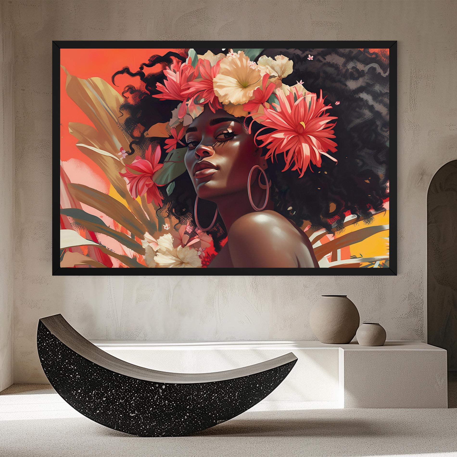 Leinwandbild African Flower Woman mockup 8