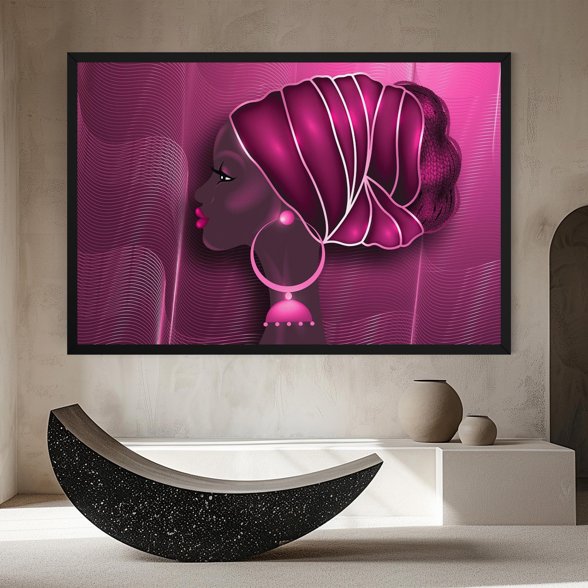 Leinwandbild African Pink Woman mockup 8