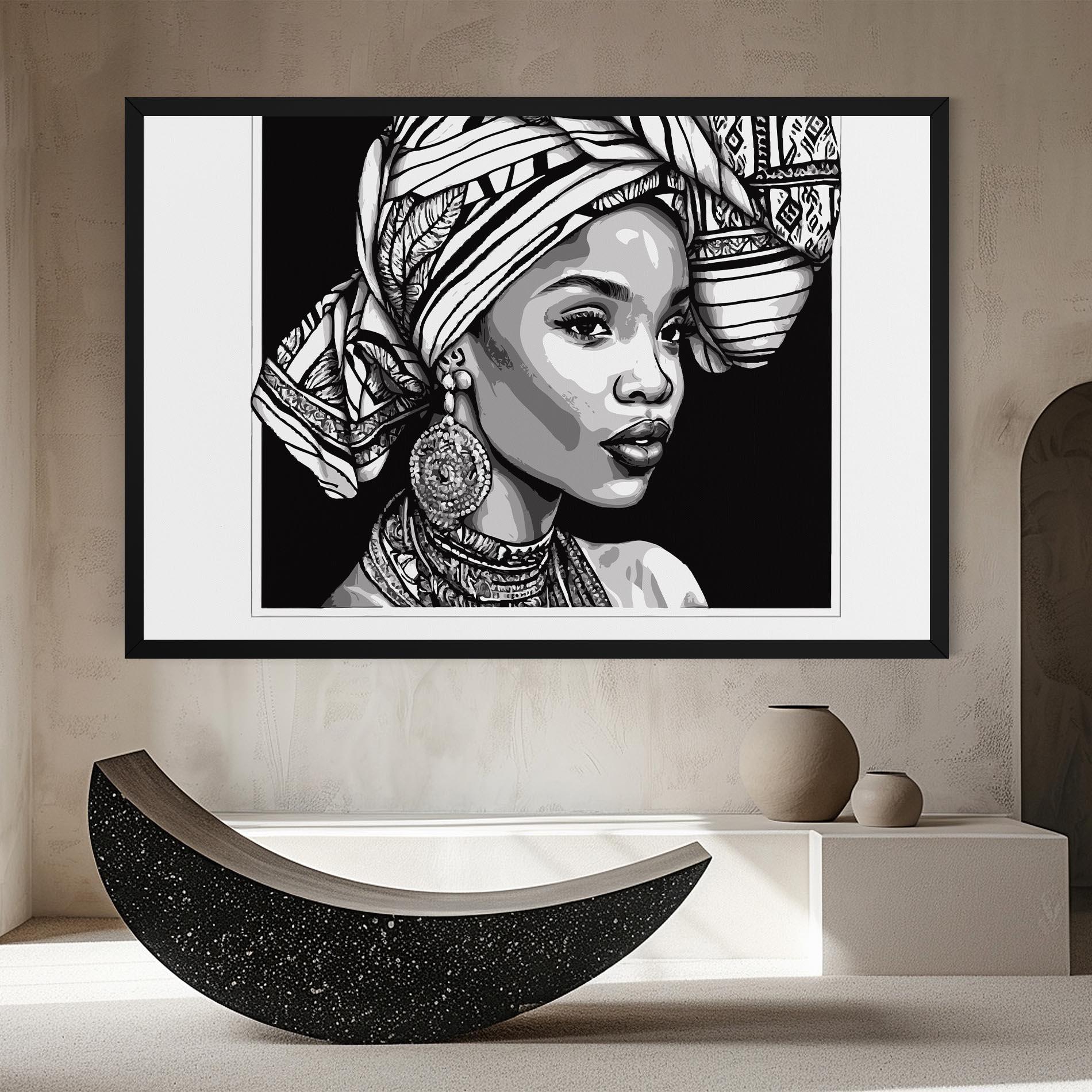 Leinwandbild Beautiful African Lady mockup 8