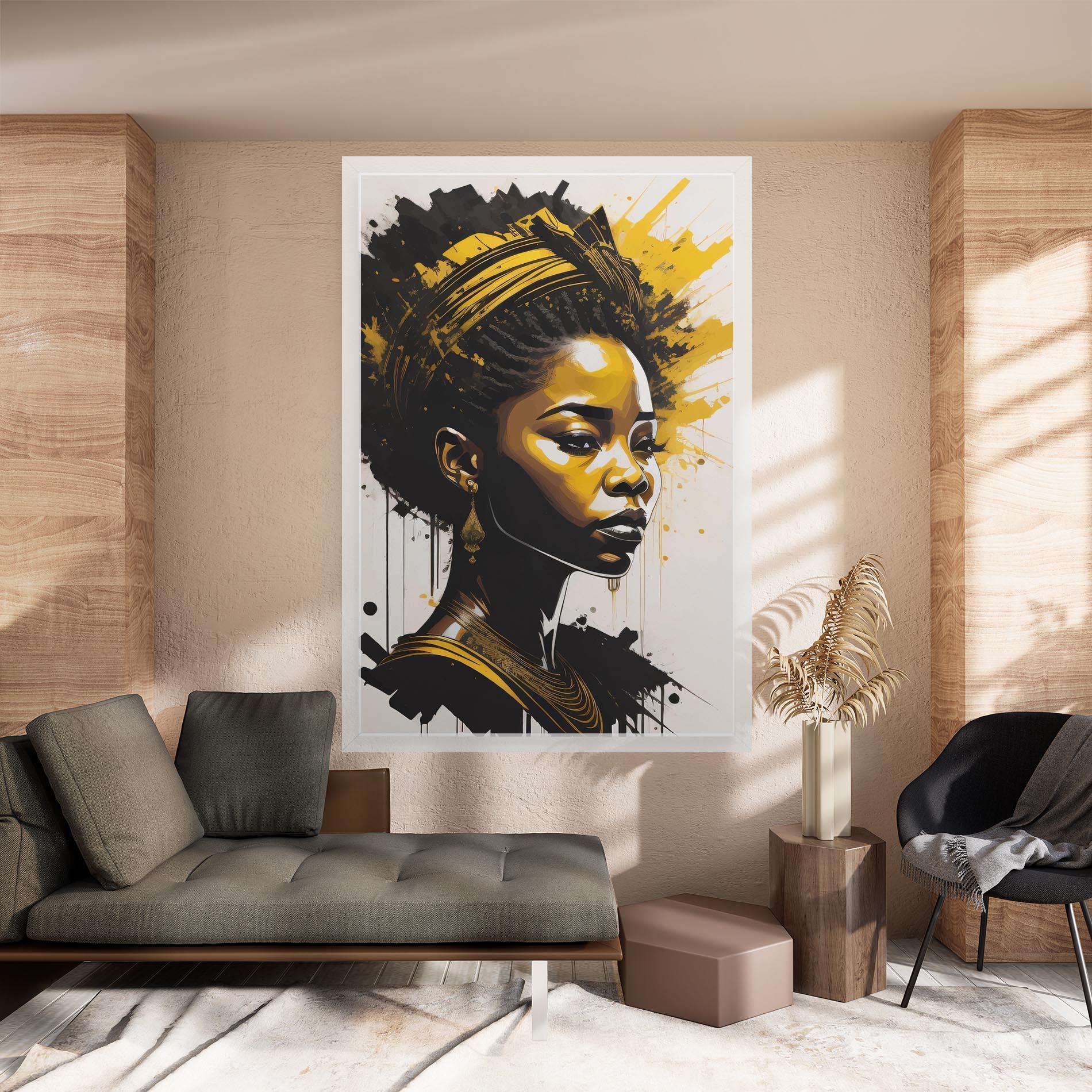 Leinwandbild Gold African Woman mockup 8