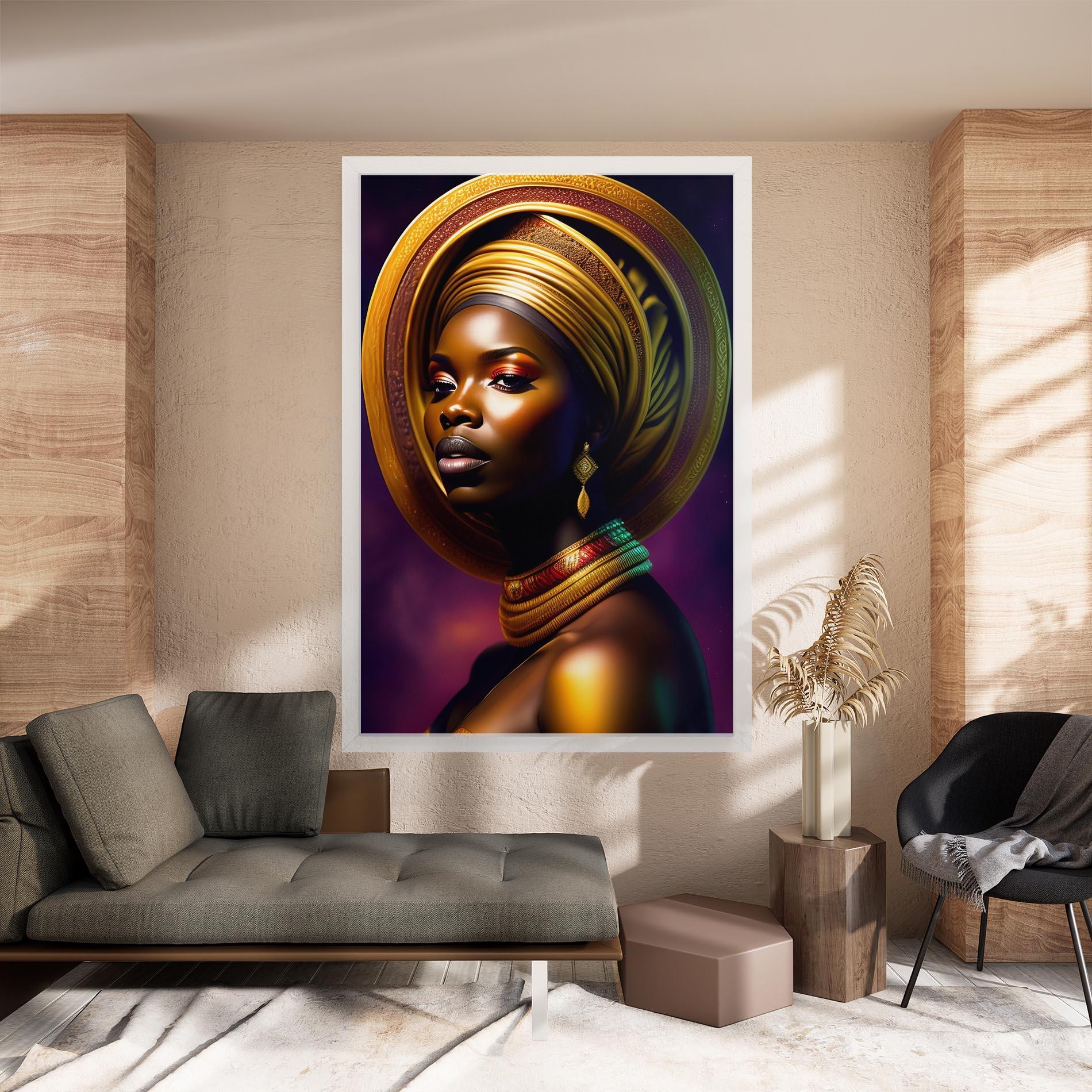 Leinwandbild Golden Crown Woman mockup 8
