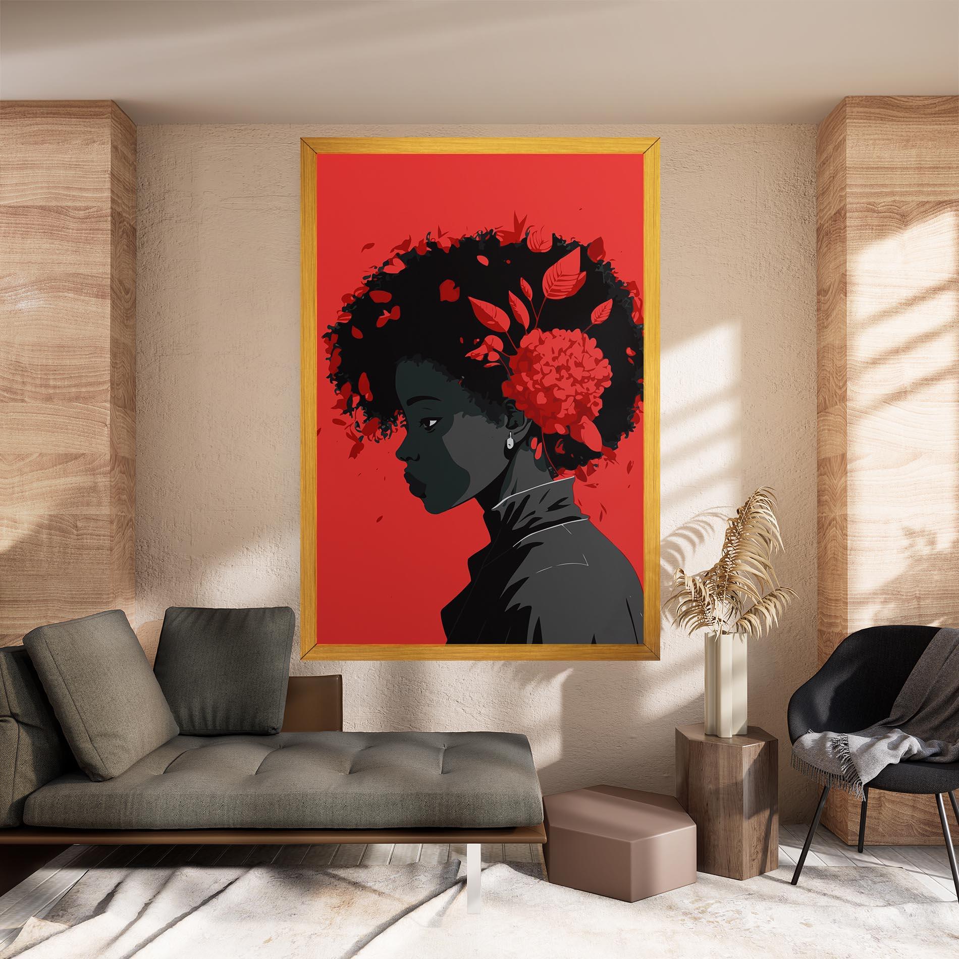 Leinwandbild African Red Flower mockup 8
