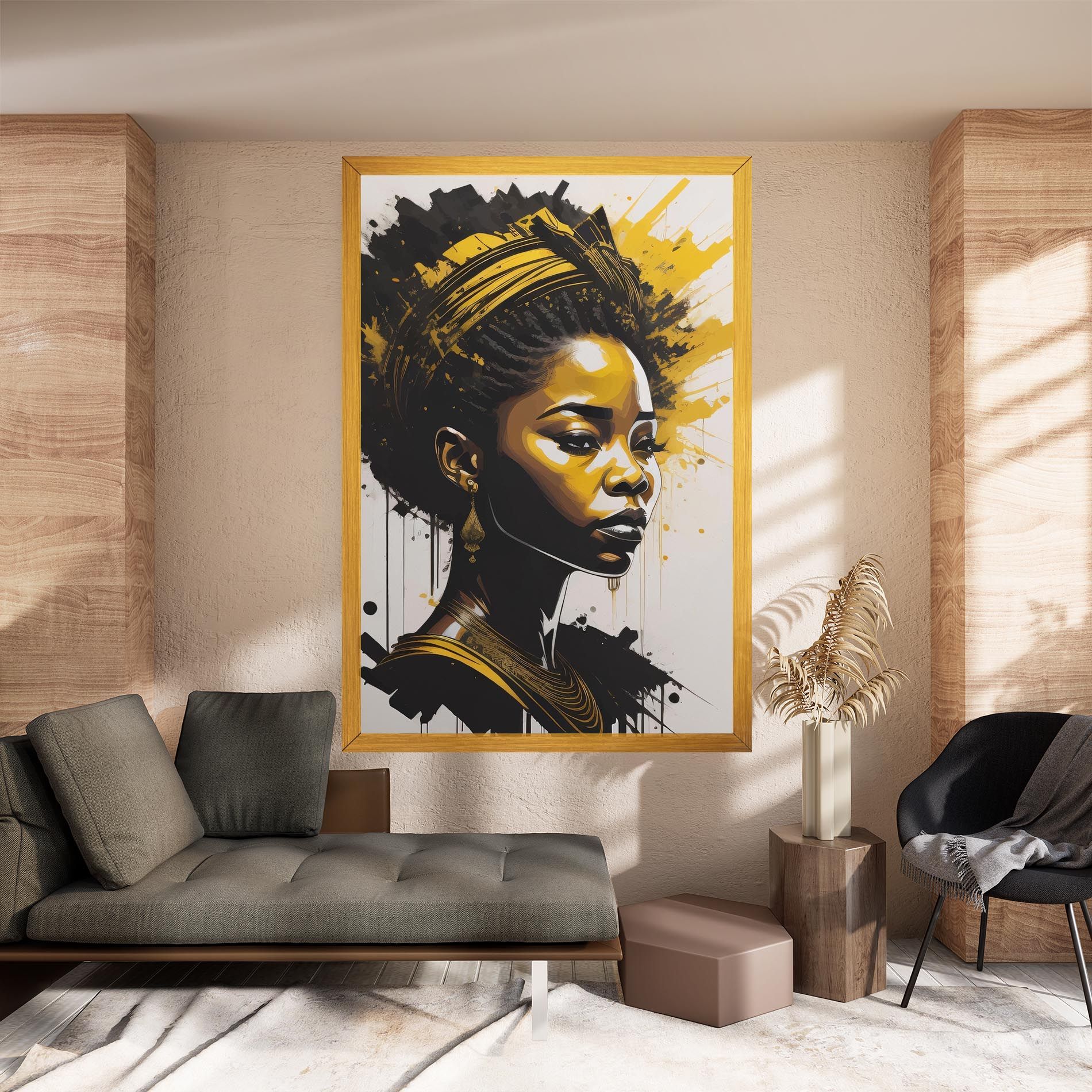 Gold African Woman mockup 8
