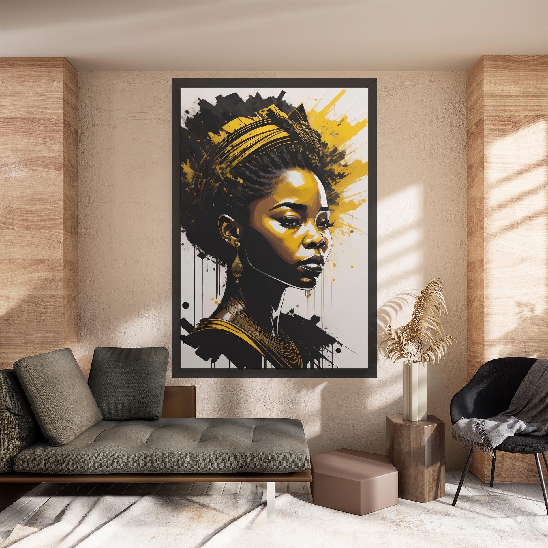 Leinwandbild Gold African Woman mockup 8
