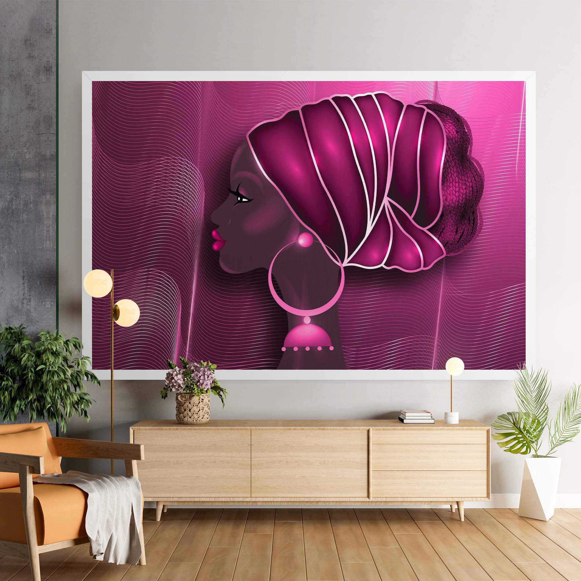 Leinwandbild African Pink Woman mockup 9