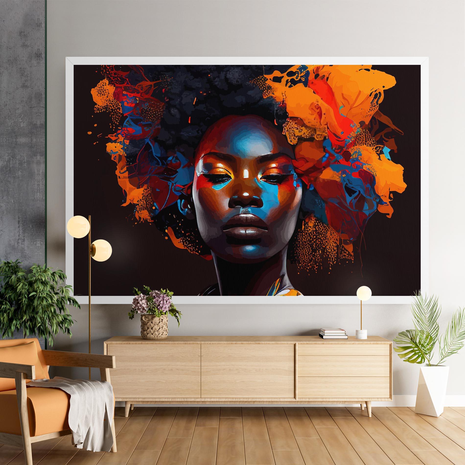 Leinwandbild Africat Yellow Hair mockup 9