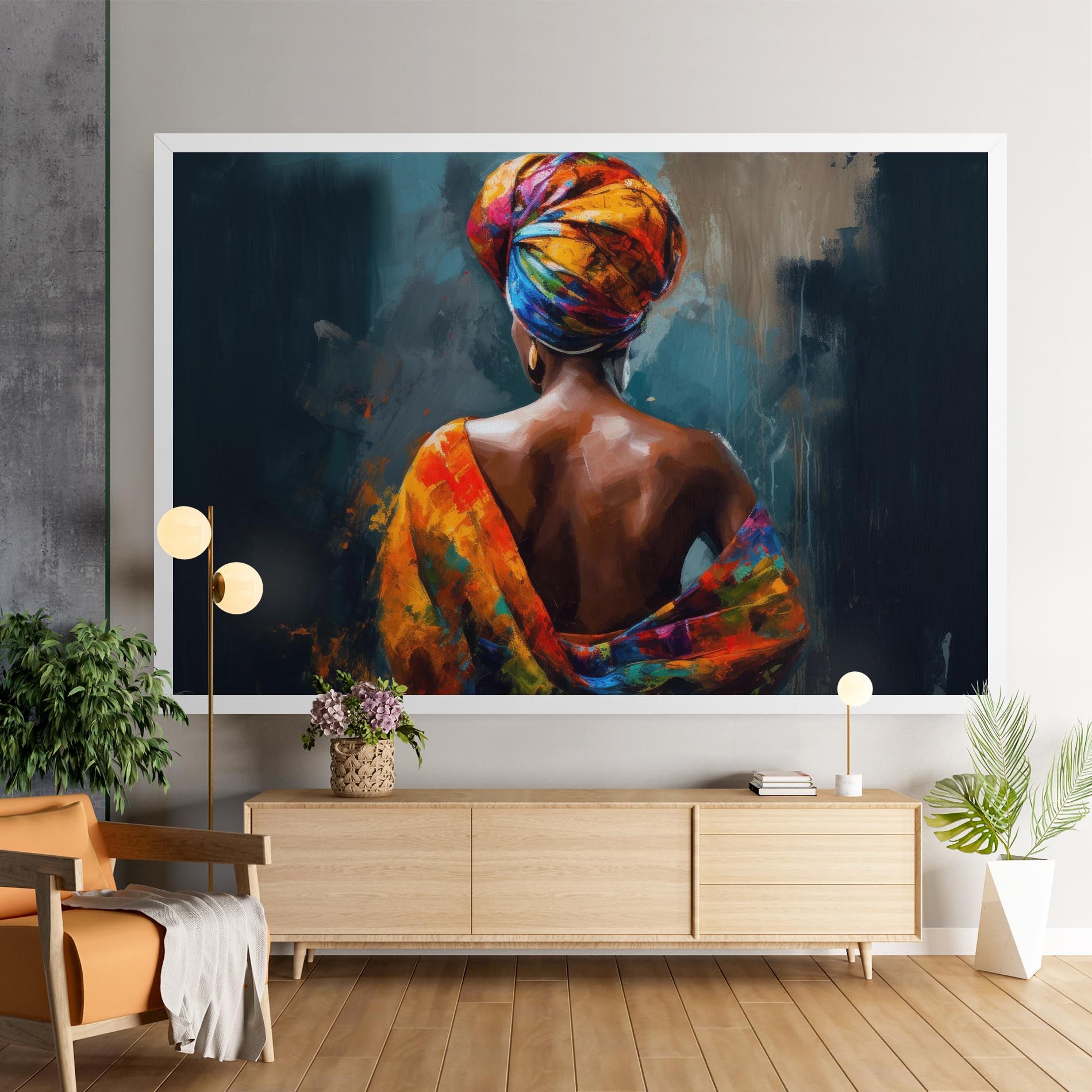 Colorful Turban Woman mockup 9
