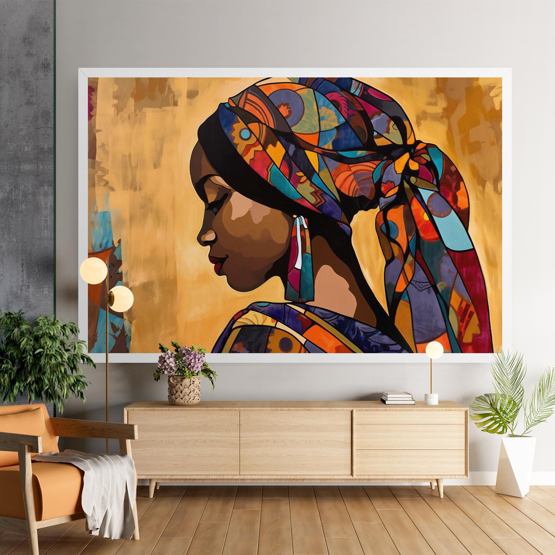 Leinwandbild Headscarf Pretty Woman mockup 9