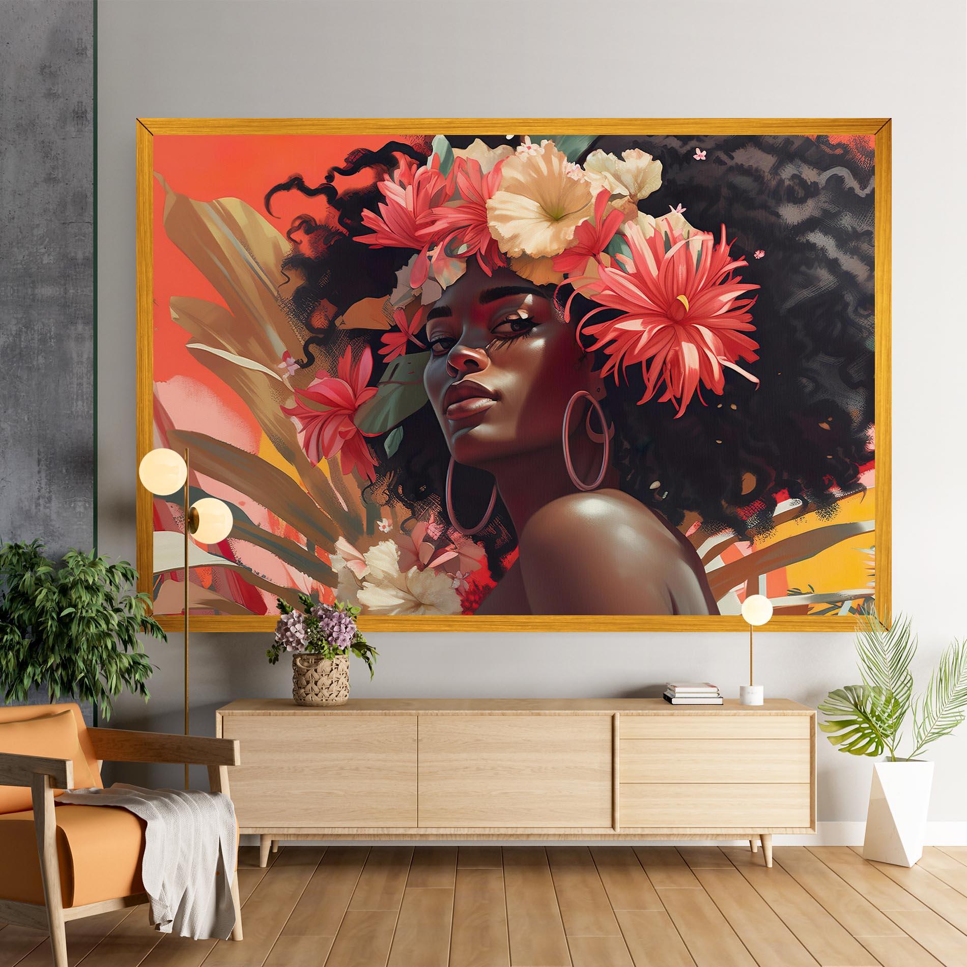 Leinwandbild African Flower Woman mockup 9
