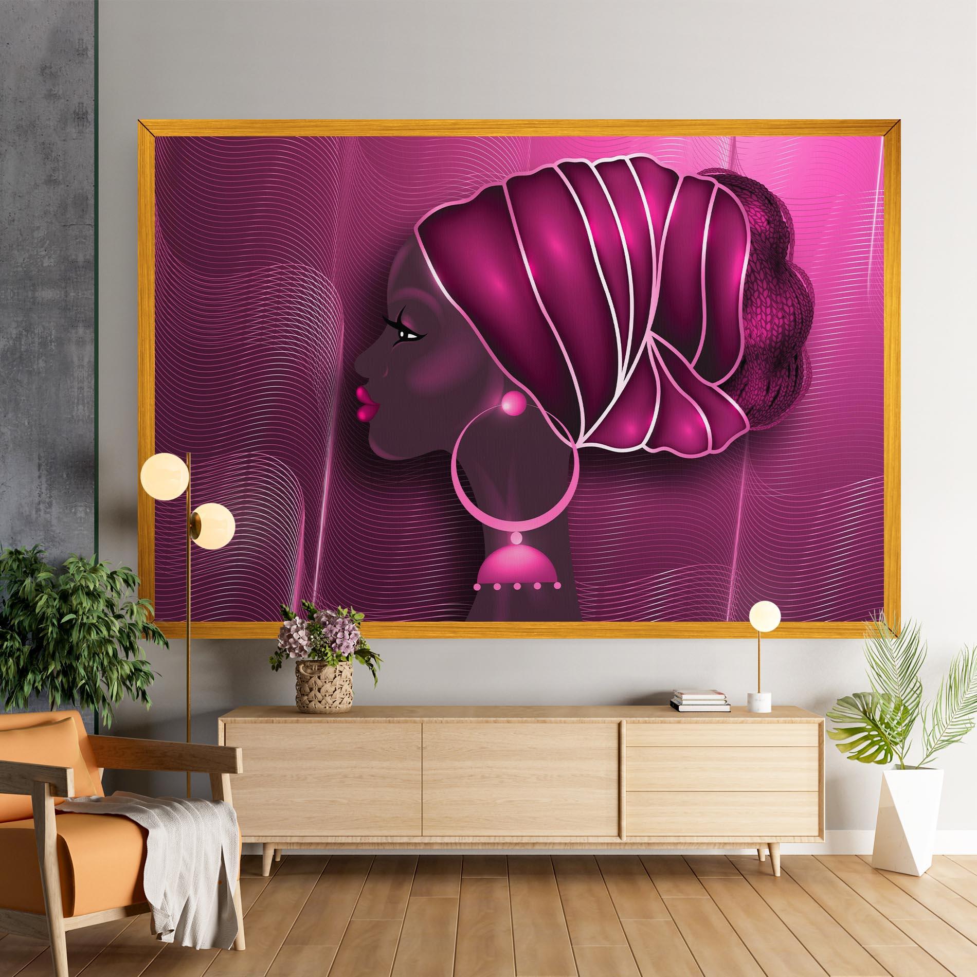 Leinwandbild African Pink Woman mockup 9