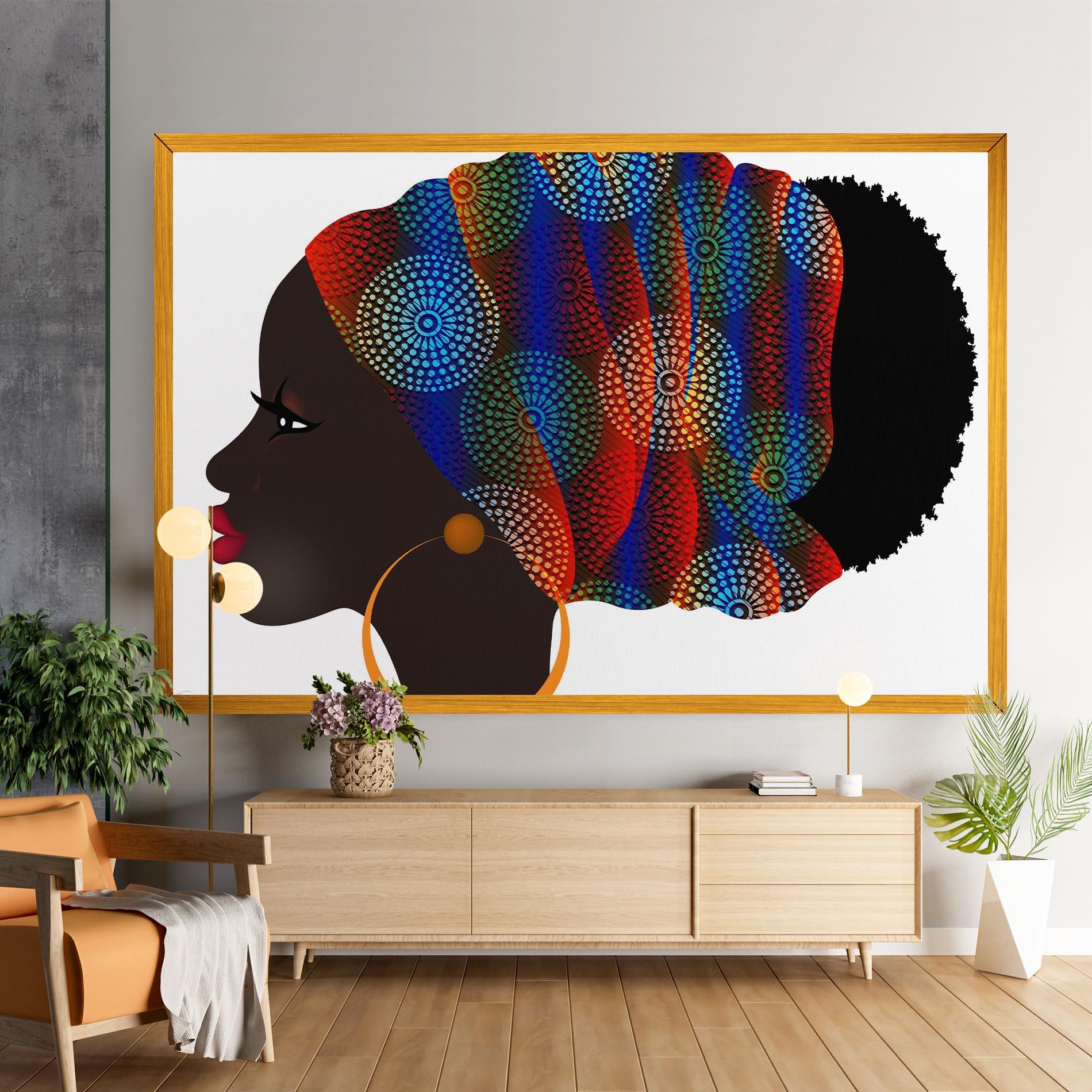 Leinwandbild Afro Hairstyle mockup 9